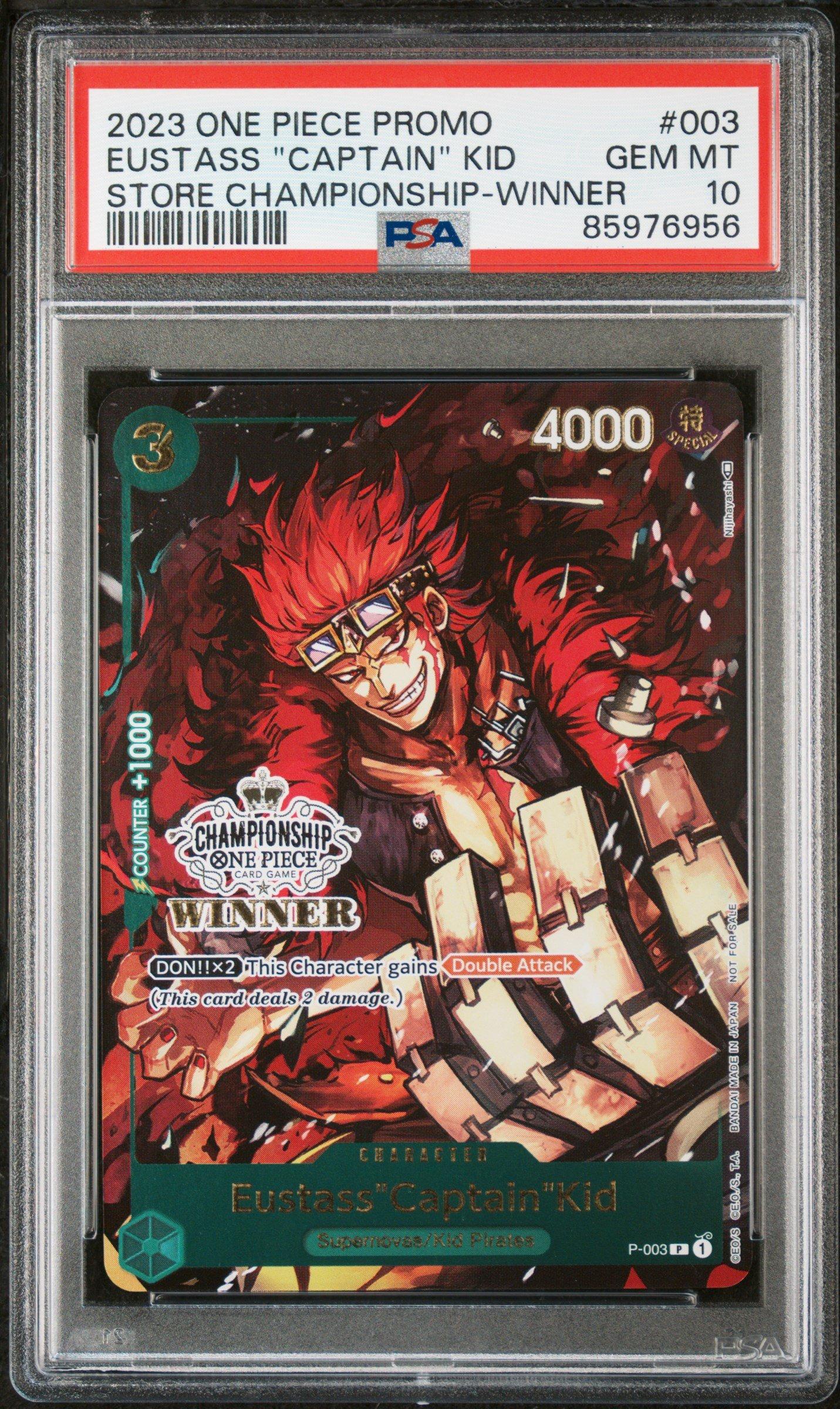 い『PSA10』チャンピオンシップ2023 キャプテン・キッド 2023 One Piece Promos 003 Eustass 