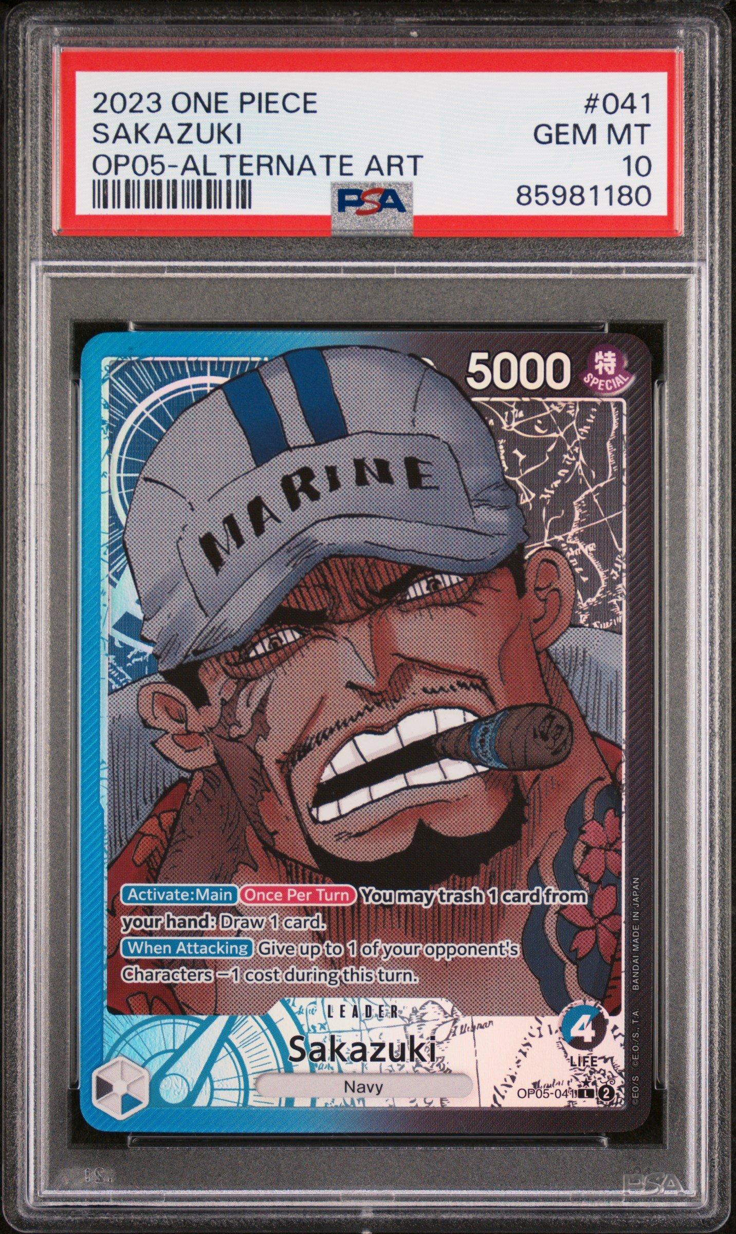 2023 One Piece Awakening Of The New Era 041 Sakazuki Alternate Art PSA 10