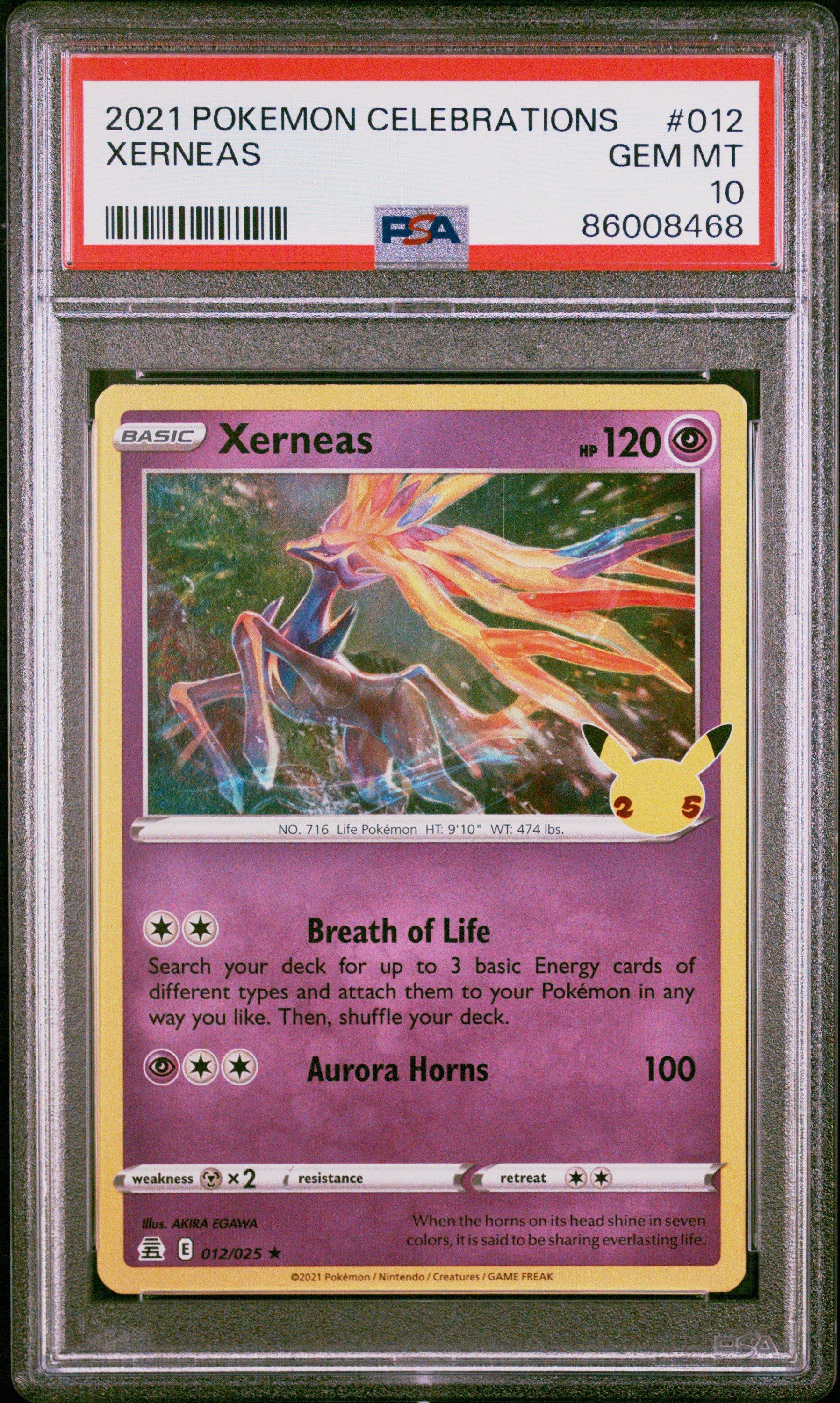 2021 Pokemon Celebrations 012 Xerneas PSA 10 Graded Card | GameStop