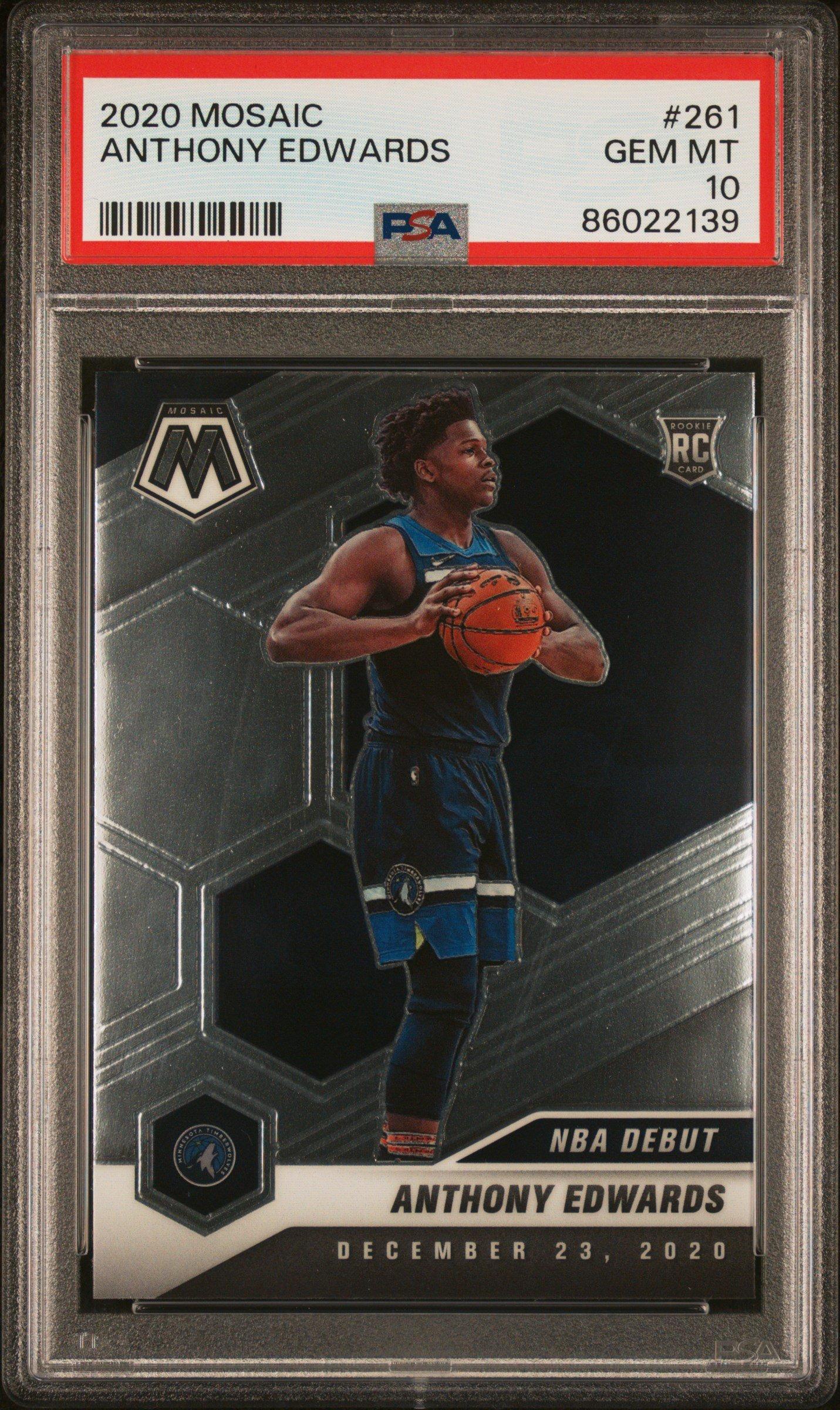 2020 Panini Mosaic 261 Anthony Edwards PSA 10 Graded Card | GameStop
