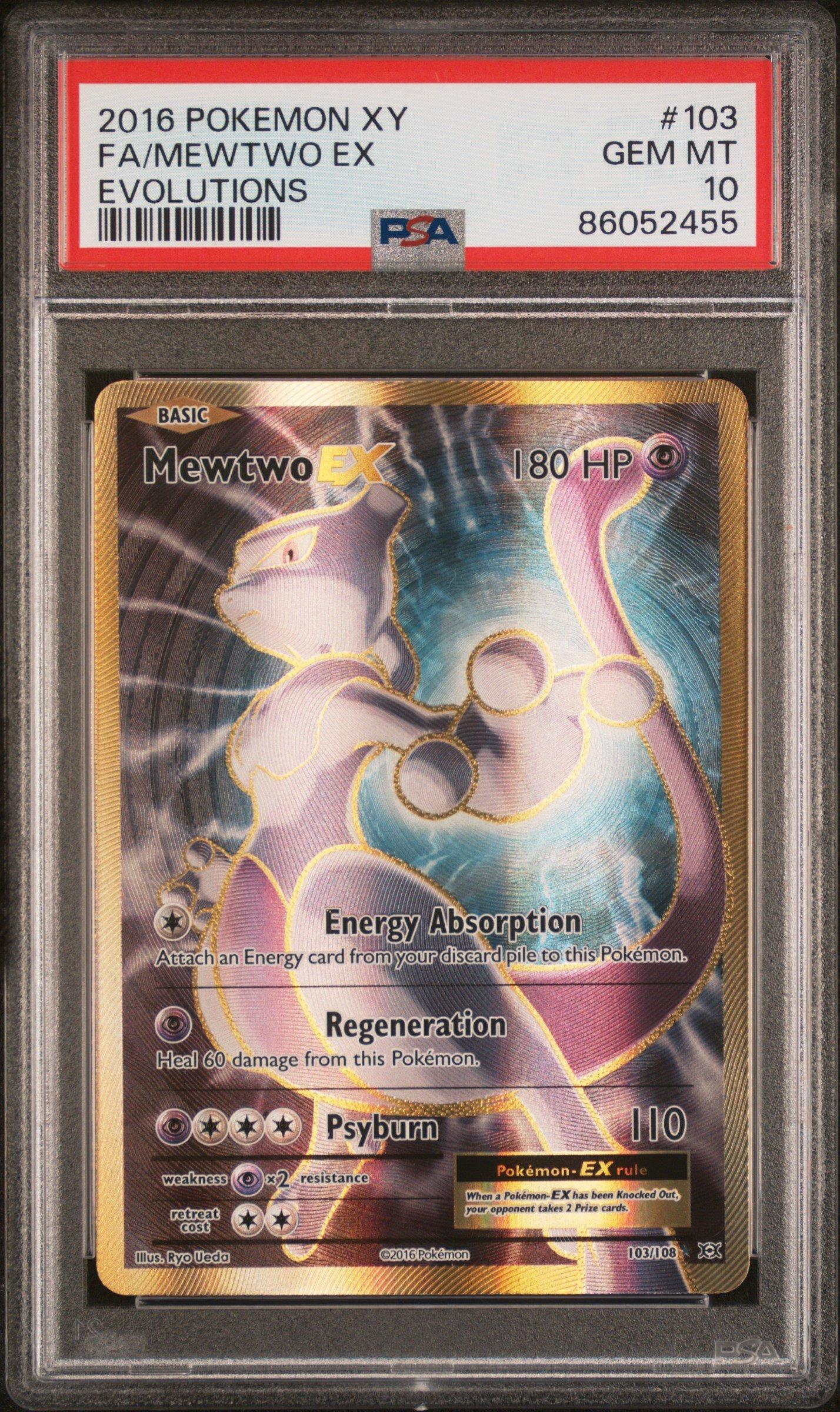 2016 Pokemon Xy Evolutions 103 Full Art/mewtwo Ex PSA 10 Graded