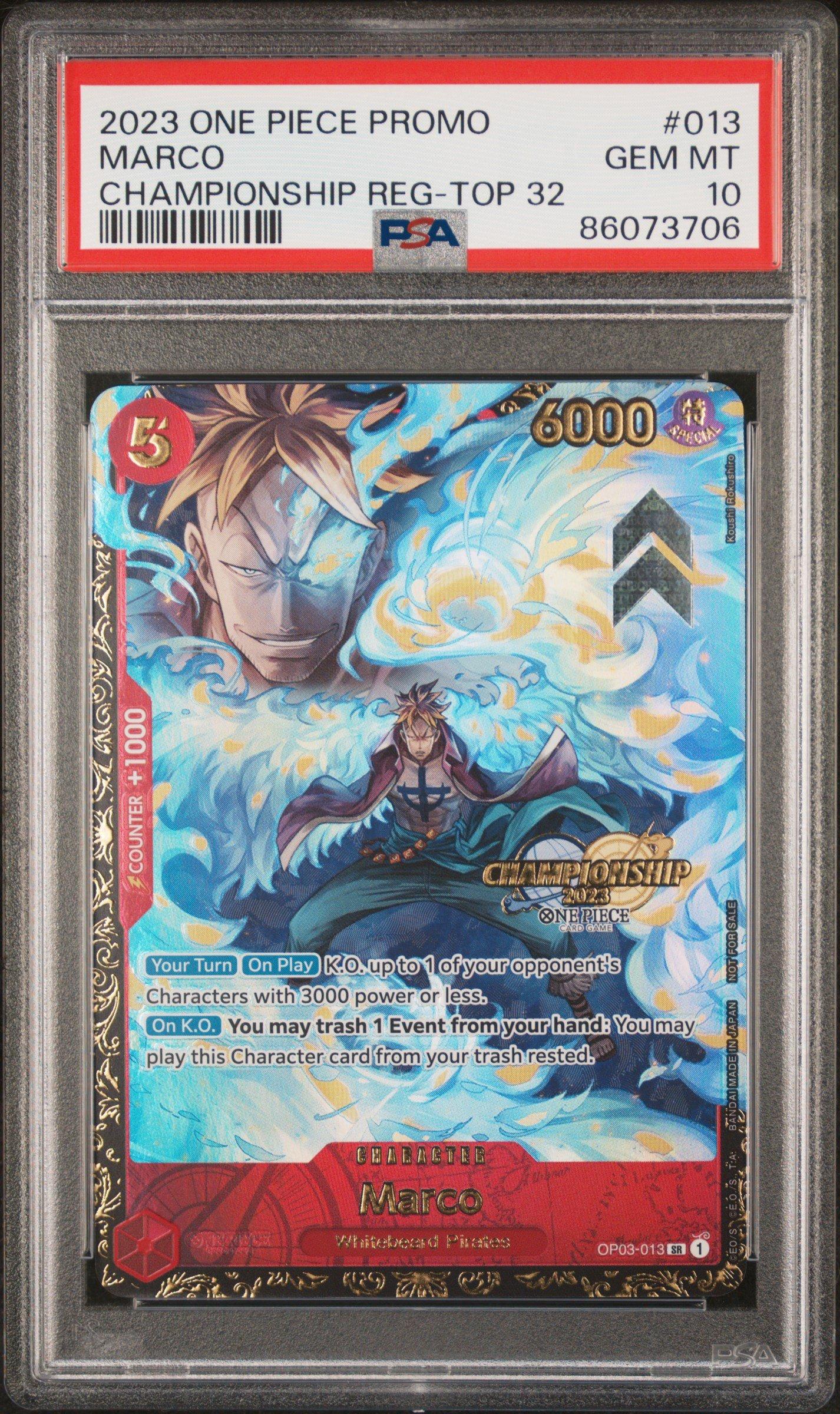 2023 One Piece Promos 013 Marco Championship Regional-top 32