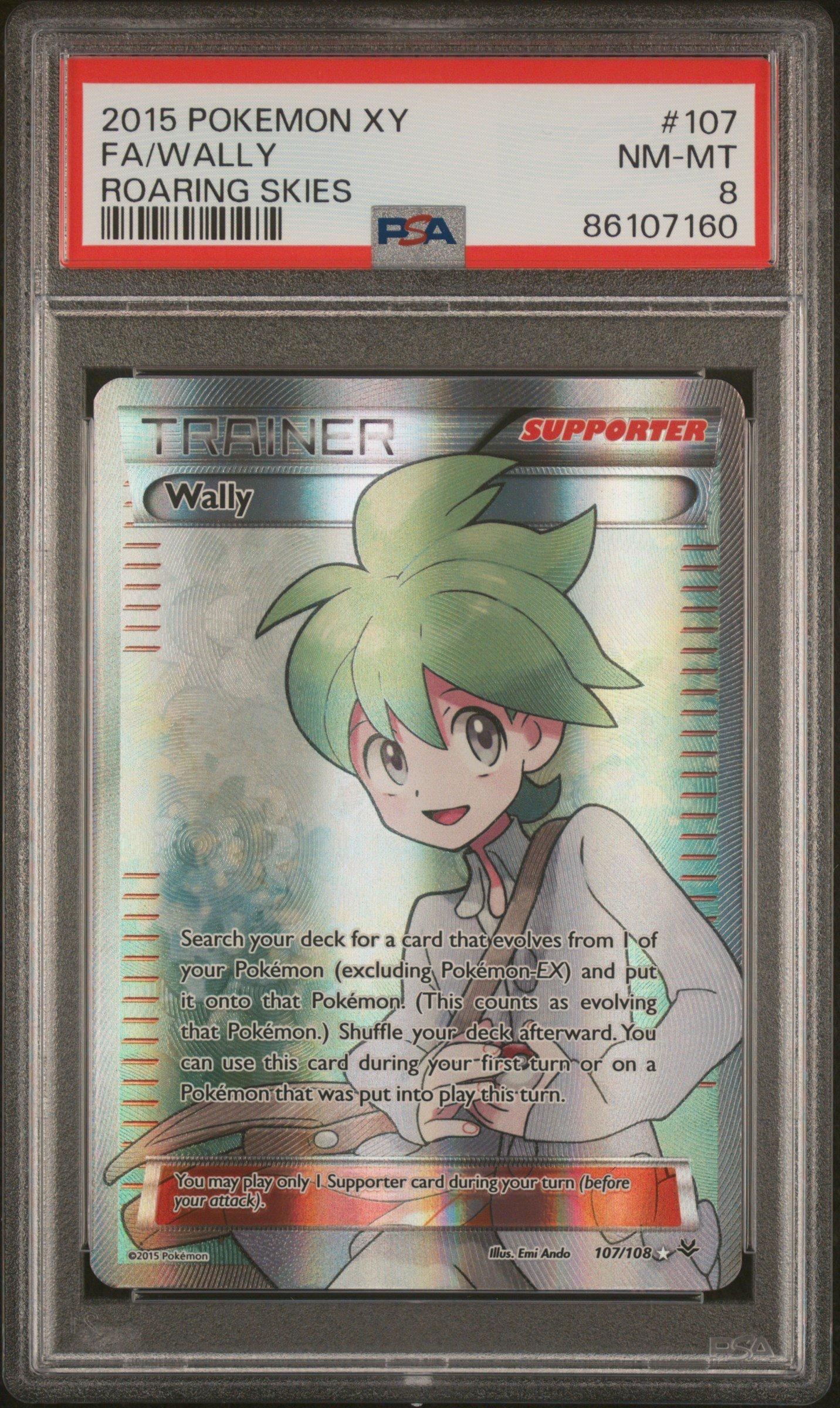 2015 Pokemon Xy Roaring Skies 107 Full Art/wally PSA 8 Graded Card