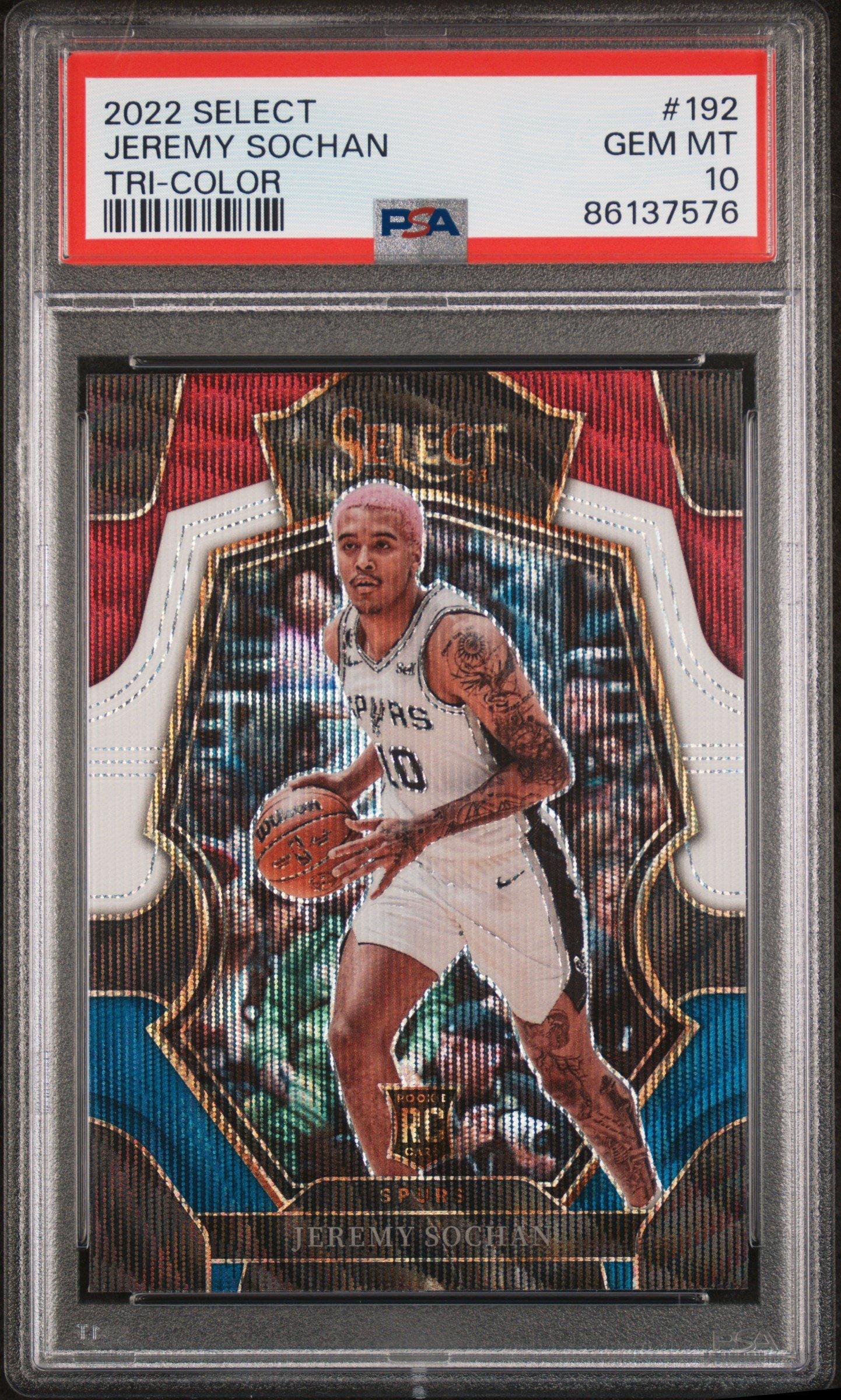 2022 Panini Select 192 Jeremy Sochan Tri-color PSA 10