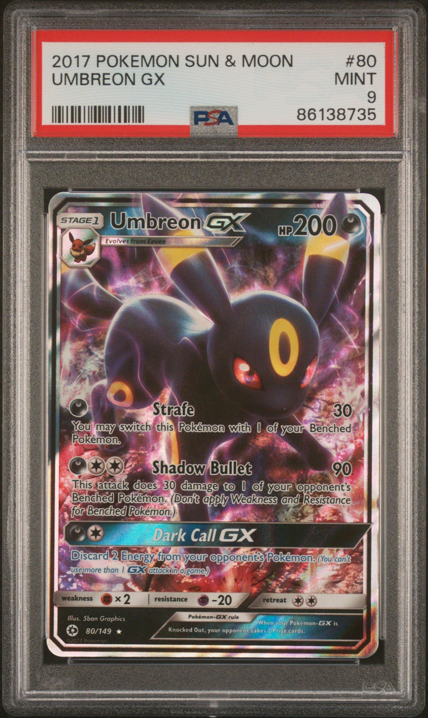 2017 Pokemon Sun & Moon 80 Umbreon Gx PSA 9 Graded Card | GameStop