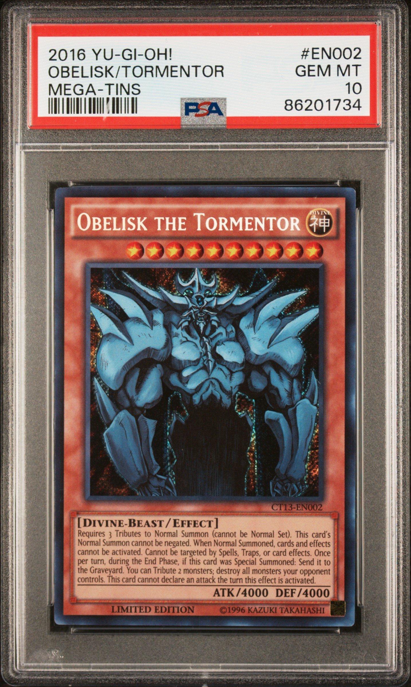 2016 Yu-gi-oh! Mega-tins En002 Obelisk The Tormentor PSA 10 Graded