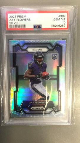 2023 Panini Prizm 307 Zay Flowers Silver Prizm PSA 10 Graded Card