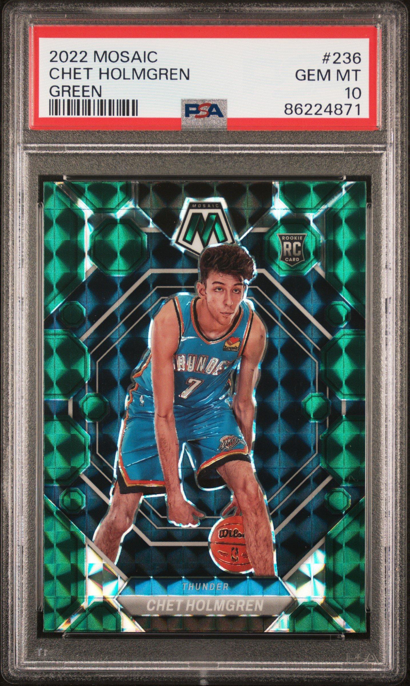 2022 Panini Mosaic 236 Chet Holmgren Green PSA 10 Graded Card