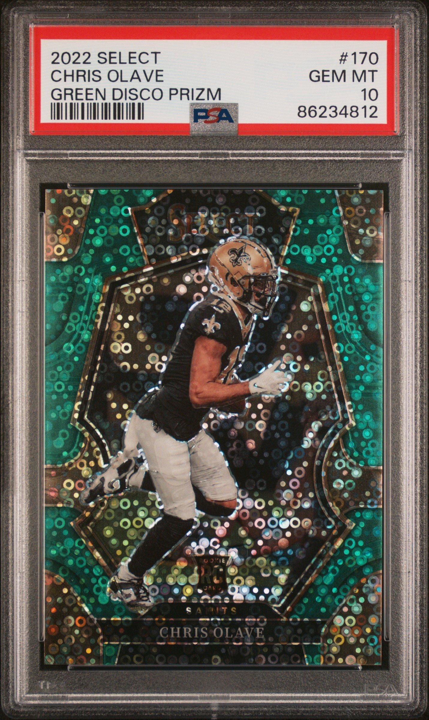 2022 Panini Select 170 Chris Olave Green Disco Prizm PSA 10 Graded