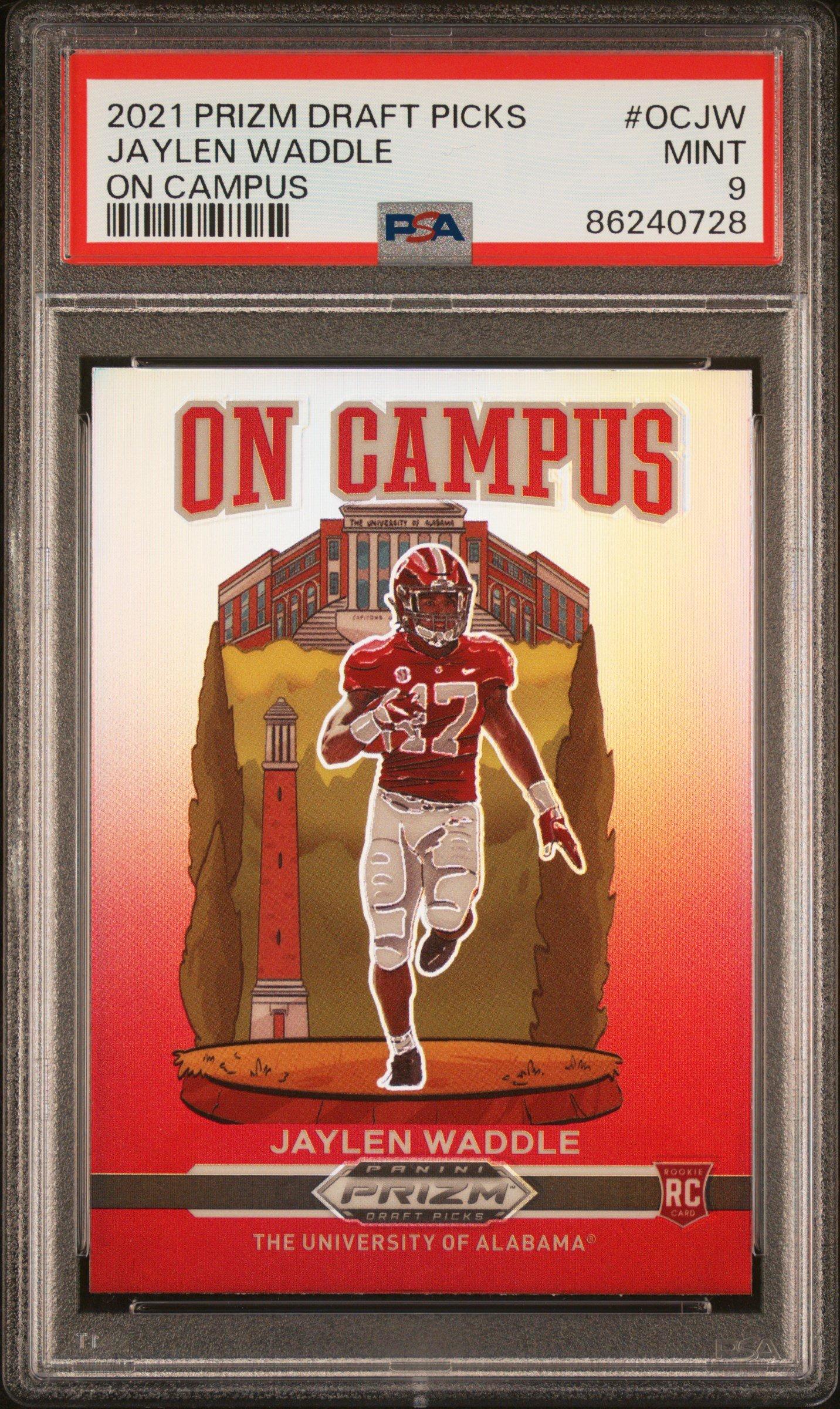 2021 Panini Prizm Draft Picks On Campus Ocjw Jaylen Waddle PSA 9