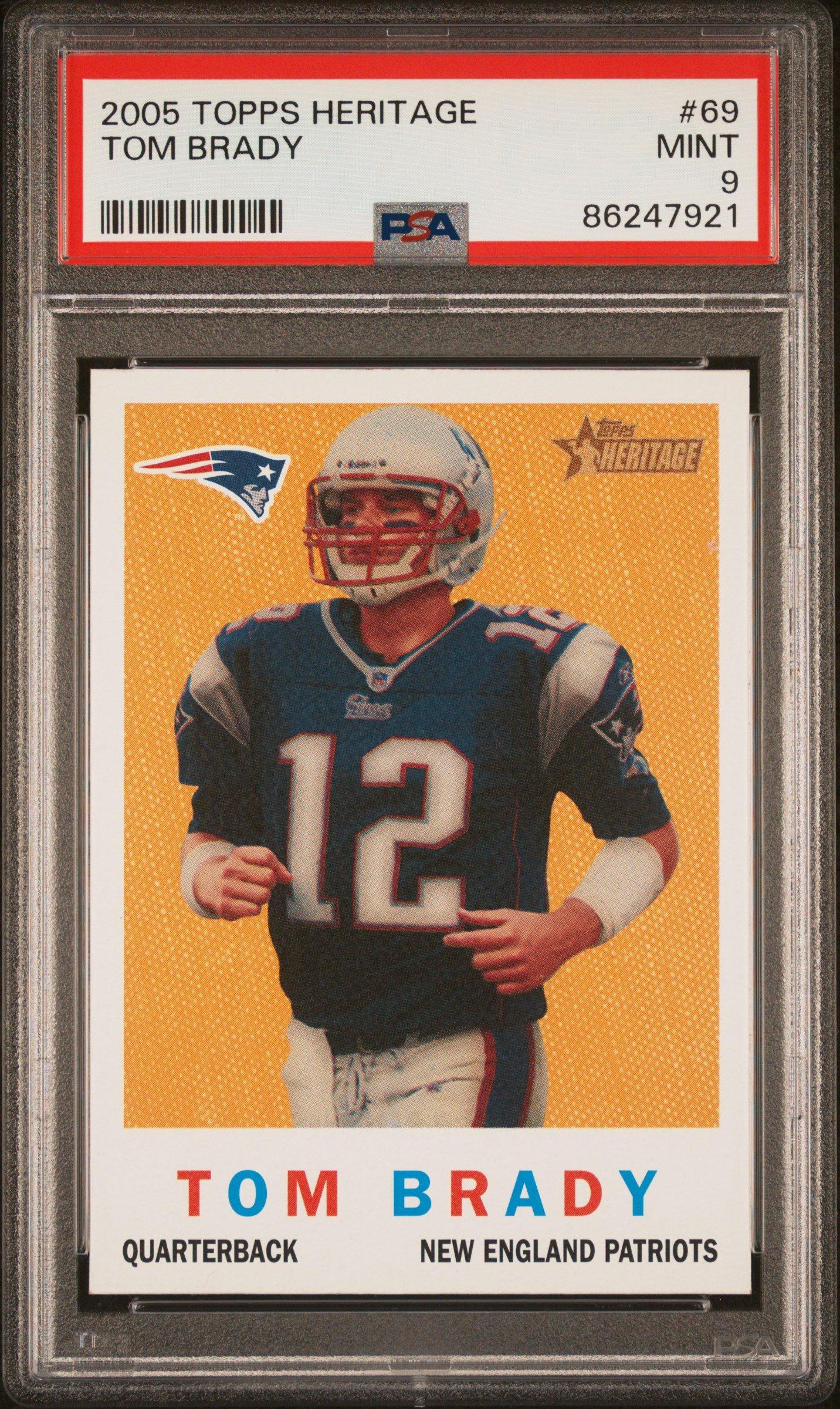 2005 Topps Heritage 69 Tom Brady PSA 9