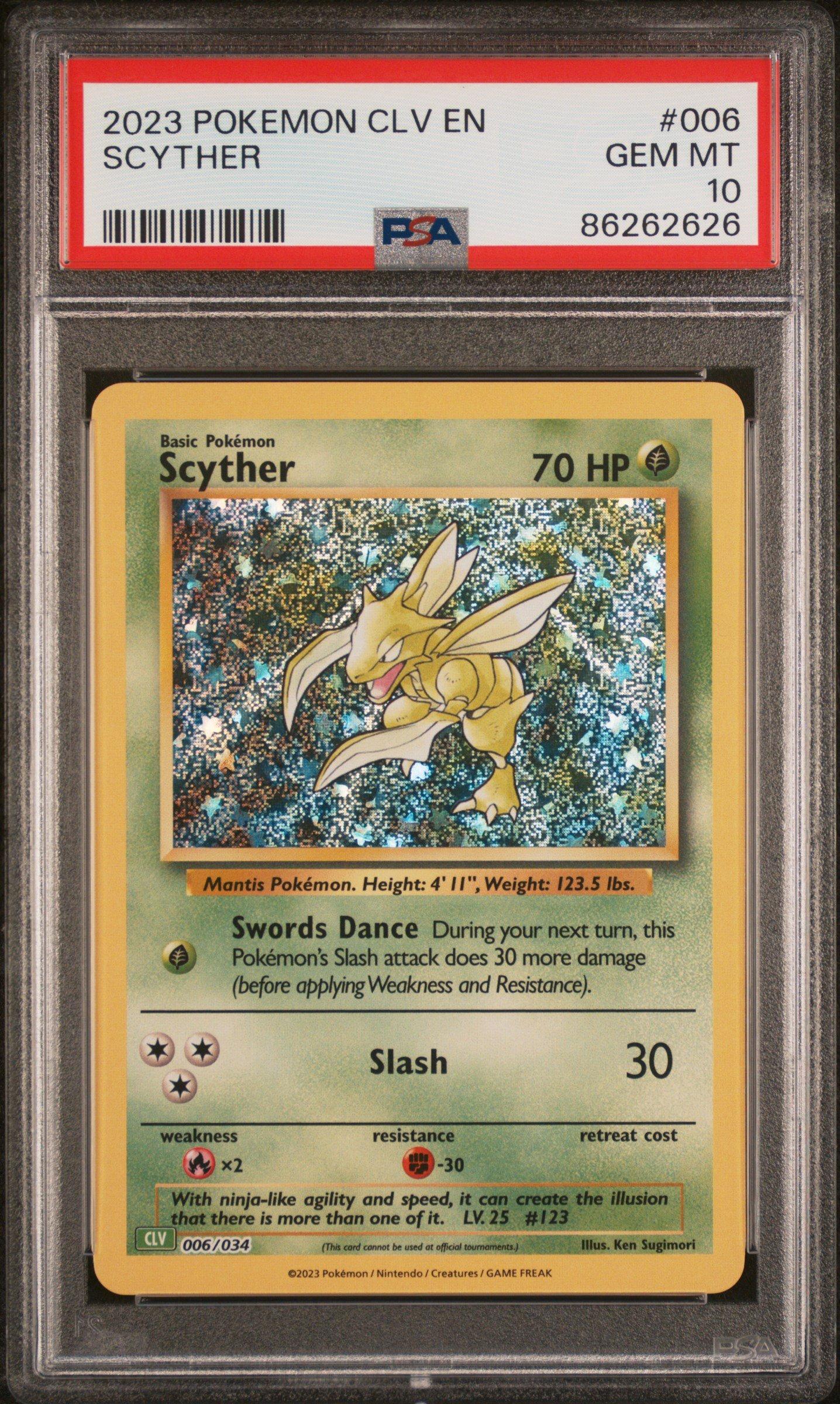 2023 Pokemon Clv-trading Card Game Classic Venusaur & Lugia Ex Deck 006 Scyther PSA 10