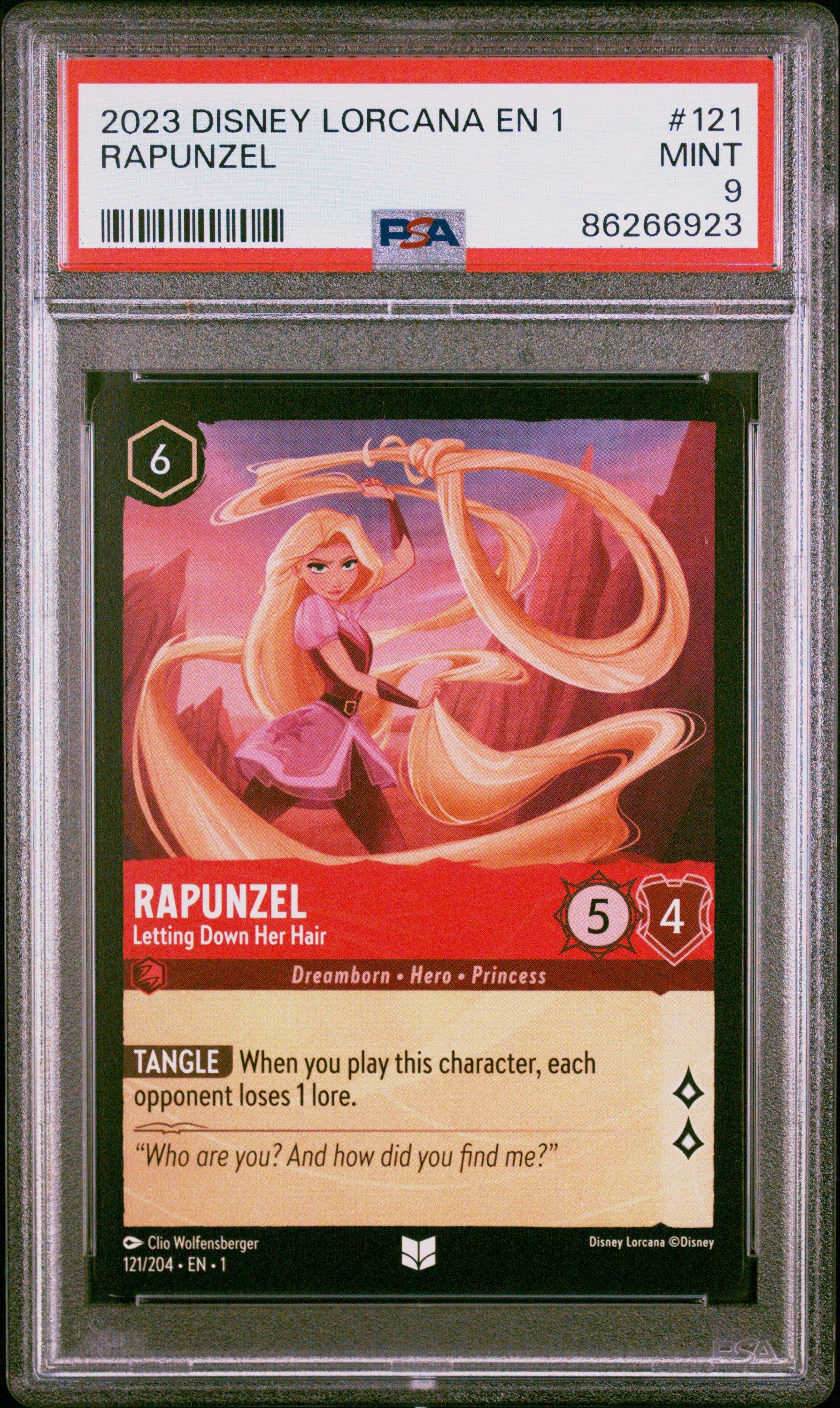 2023 Disney Lorcana En 1-the First Chapter 121 Rapunzel - Letting Down Her Hair PSA 9