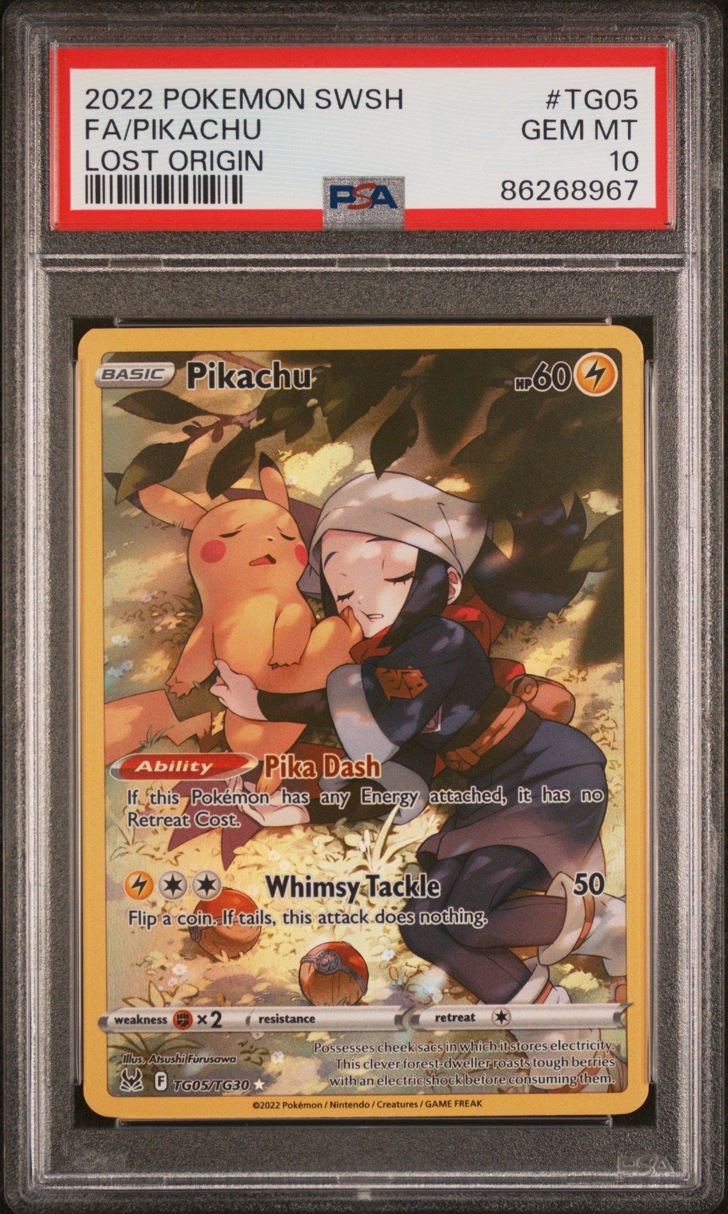 2022 Pokemon Sword & Shield Lost Origin Tg05 Fa/pikachu PSA 10