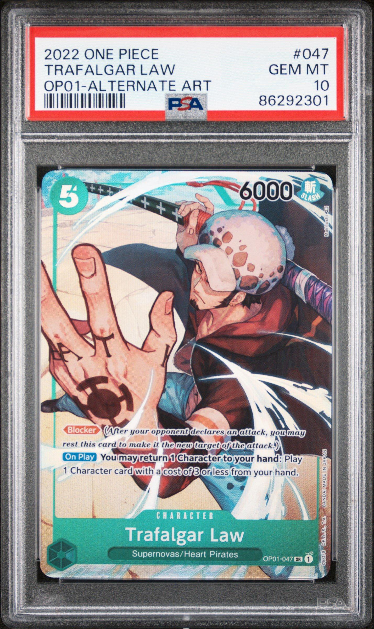 2022 One Piece Romance Dawn Trafalgar Law Alternate Art PSA 10
