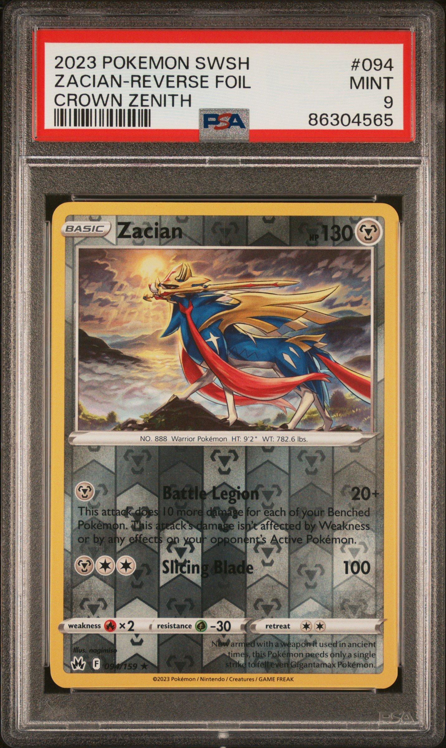 ポケモンカードゲーム zardshop 2023 Pokemon Sword And Shield Crown Zenith 094 Zacian-reverse Foil