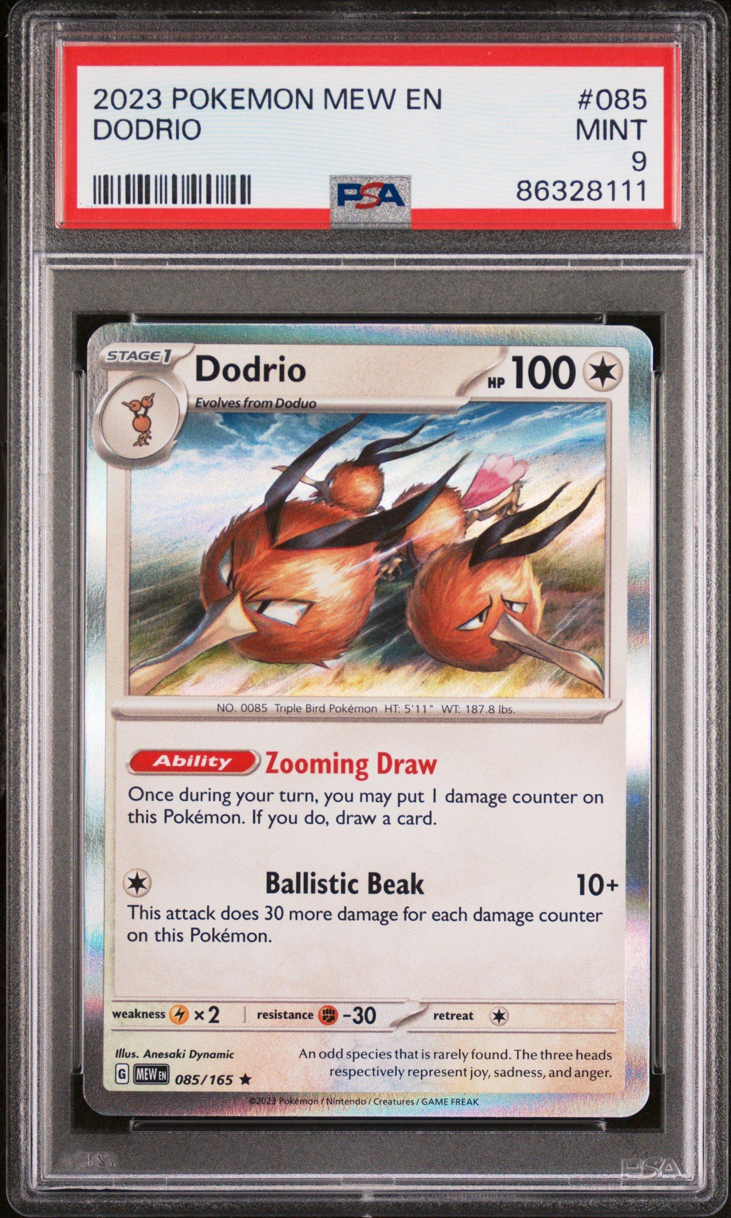 2023 Pokemon Mew En-151 085 Dodrio PSA 9