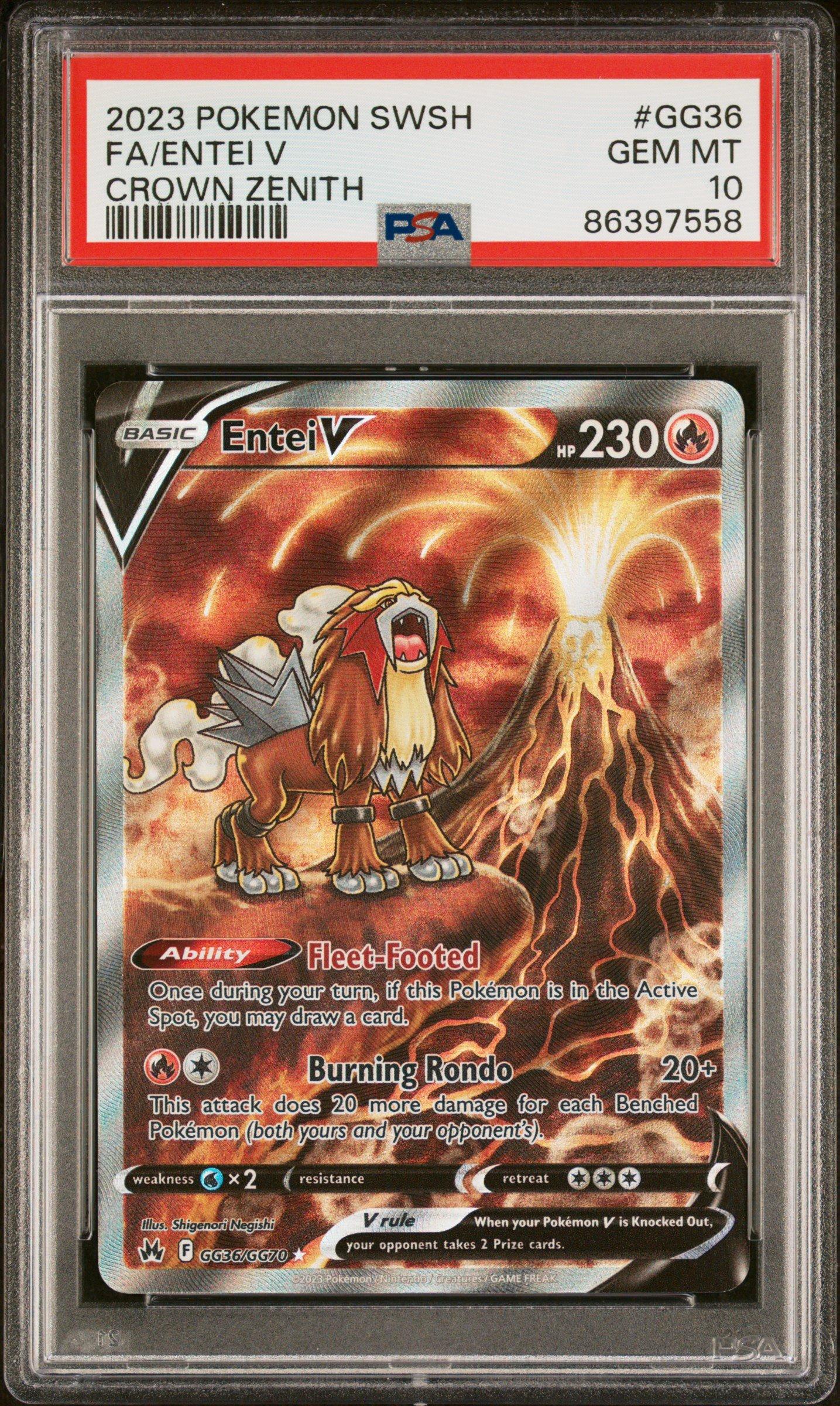 2023 Pokemon Sword And Shield Crown Zenith Gg36 Full Art/entei V