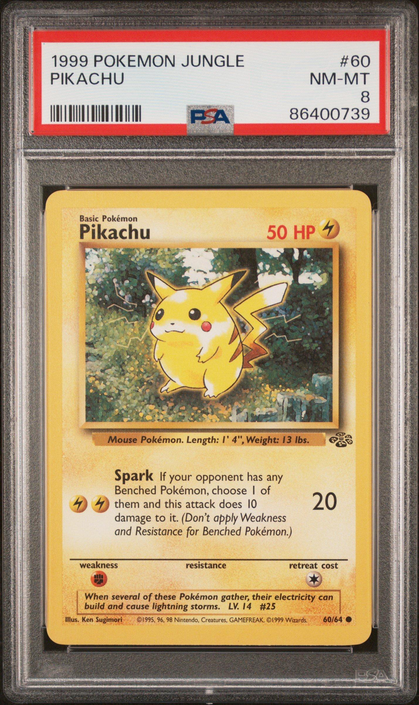 PSA8 ピカチュウ ポケモンカード 旧裏面PIKACHU JUNGLE PSA 1999 Pokemon Jungle 60 Pikachu PSA 8 Graded Card | GameStop
