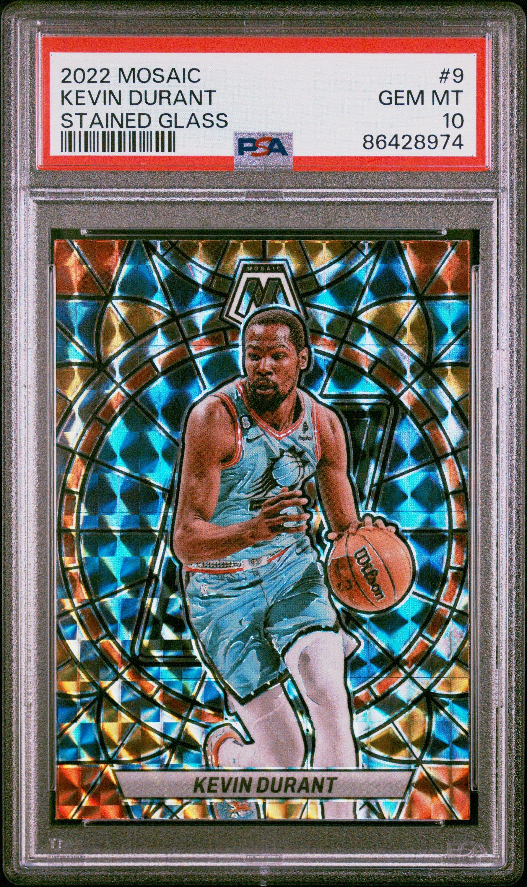 2022 Panini Mosaic Stained Glass 9 Kevin Durant PSA 10 Graded Card