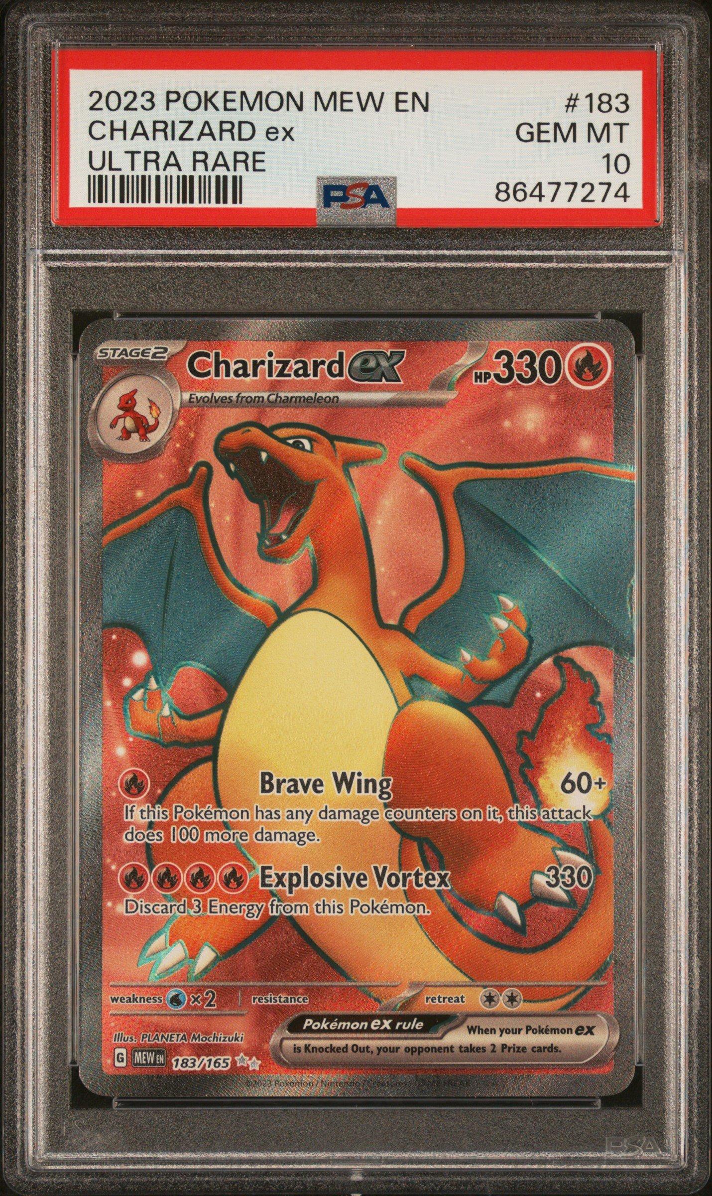 2023 Pokemon Mew En-151 183 Charizard Ex Ultra Rare PSA 10 Graded