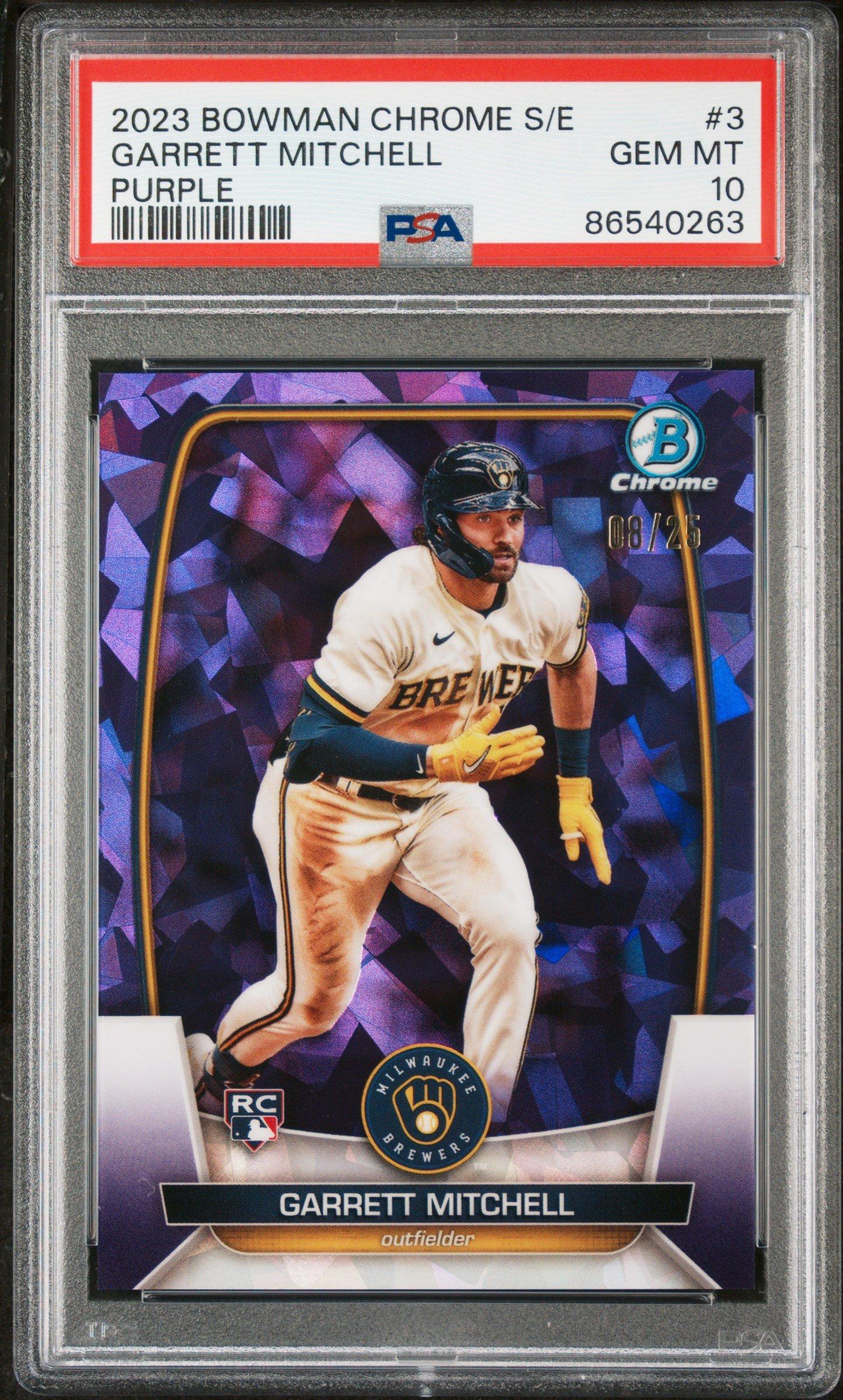 2023 Bowman Chrome Sapphire Edition 3 Garrett Mitchell Purple PSA 10