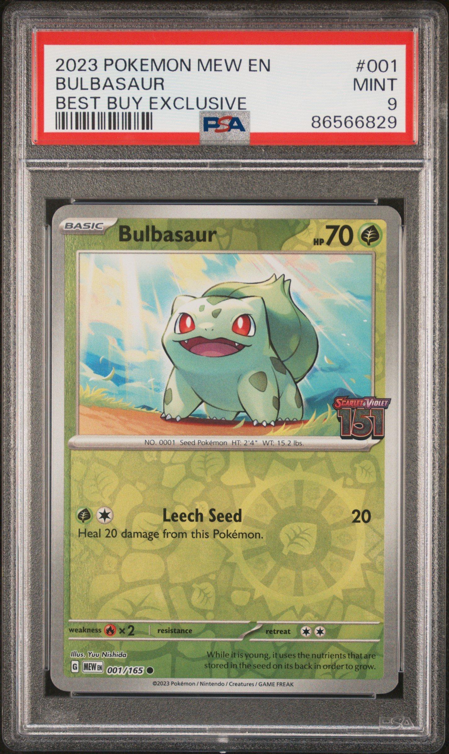 2023 Pokemon Mew En-151 001 Bulbasaur Best Buy Exclusive PSA 9 Graded Card  | GameStop