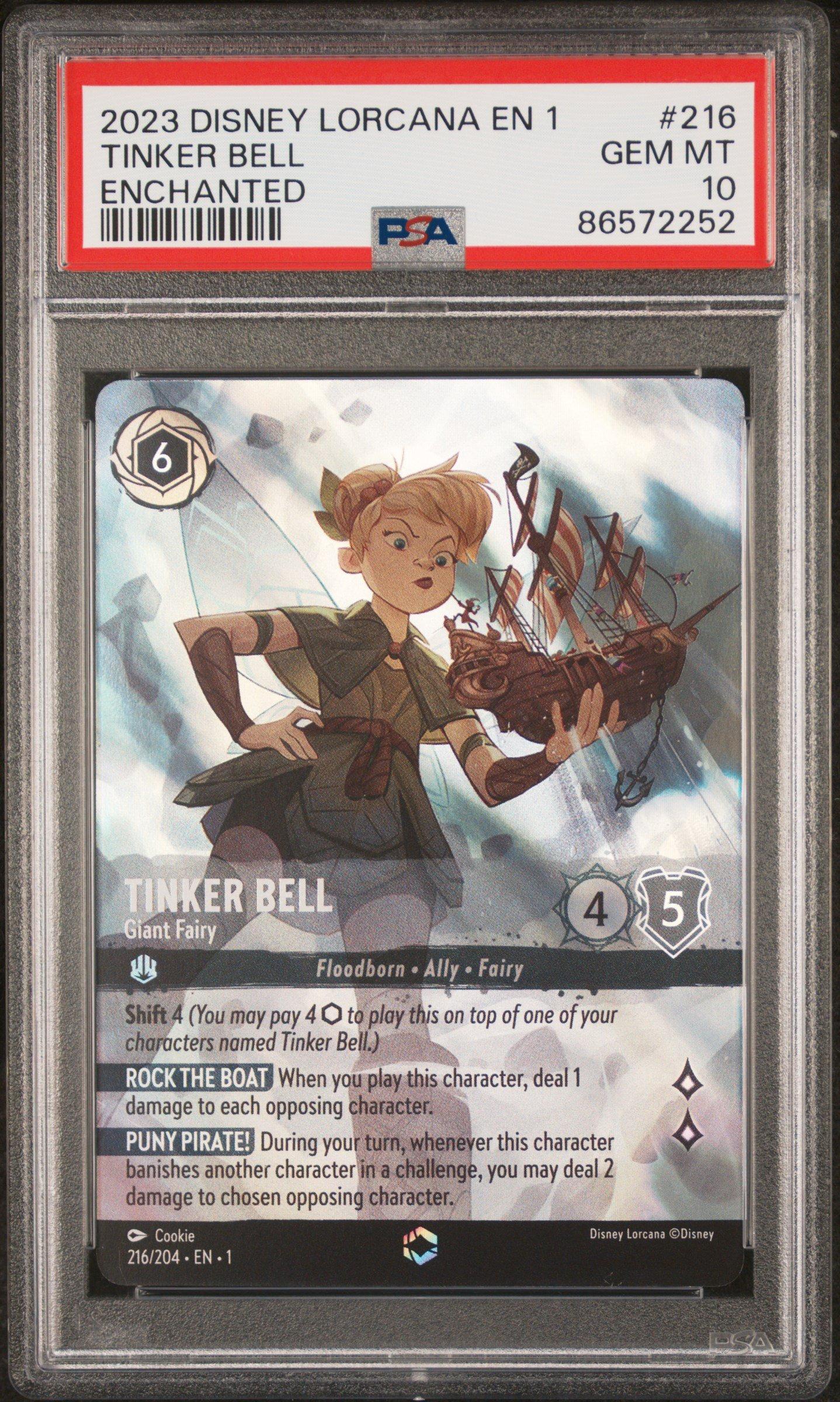 tinker bell lorcana card Ravensburger Disney TCG Sleeves Featuring - Giant Fairy | 65 Protective Sleeves for TCG Decks (Only characters with Evasive can challenge them.) 2023 Disney Lorcana En 1-the