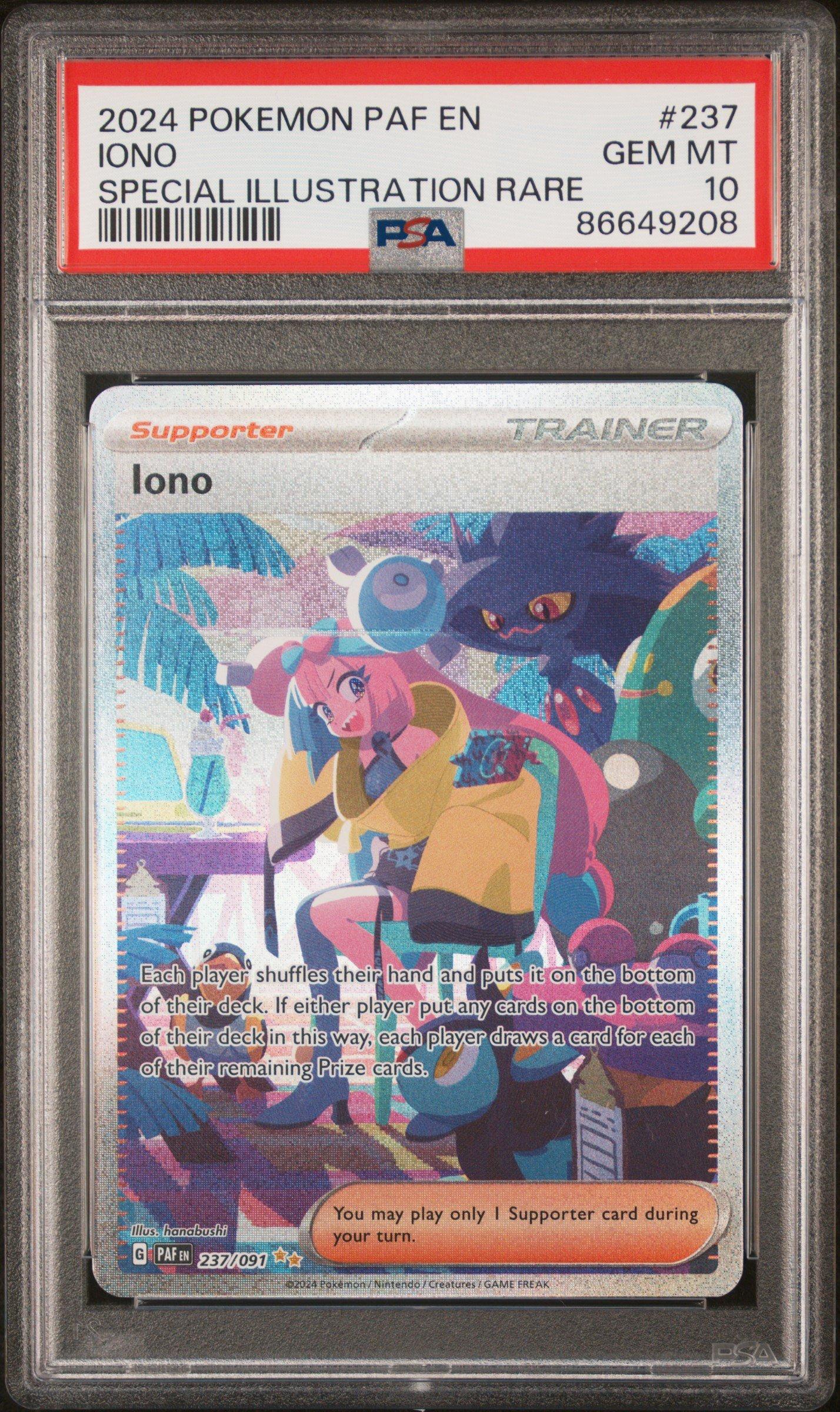 2024 Pokemon Paf En-paldean Fates 237 Iono Special Illustration Rare PSA