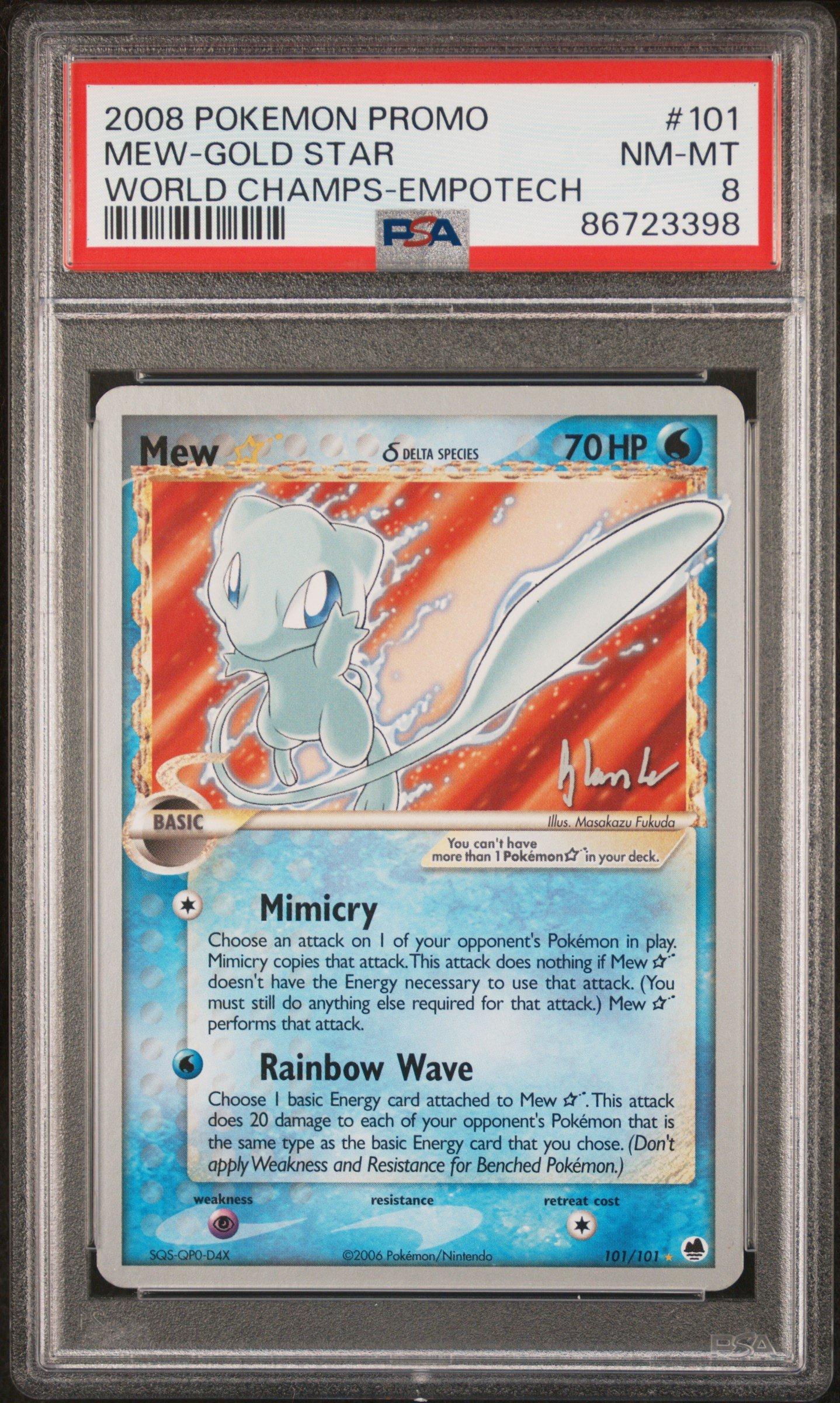 2008 Pokemon World Championships Promo 101 Mew-gold Star Empotech PSA 8
