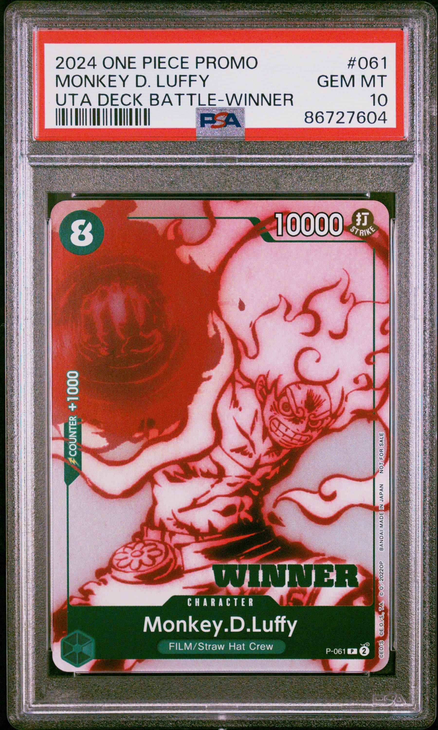 2024 One Piece Promos 061 Monkey D. Luffy Uta Deck Battle-winner PSA 10  Graded Card | GameStop