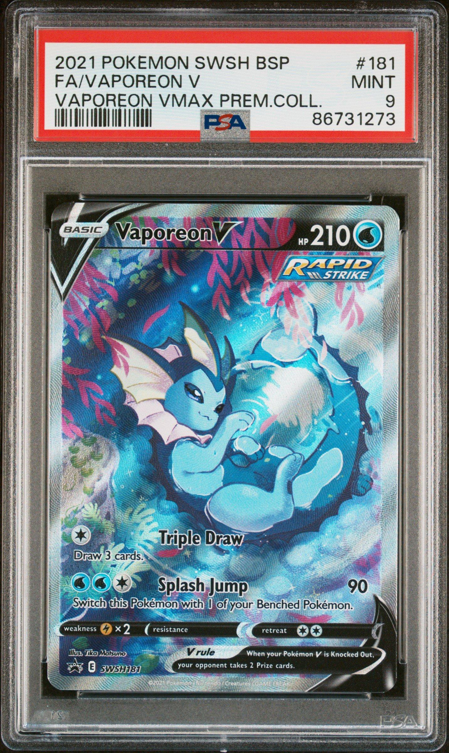 2021 Pokemon Swsh Black Star Promo 181 Full Art/vaporeon V