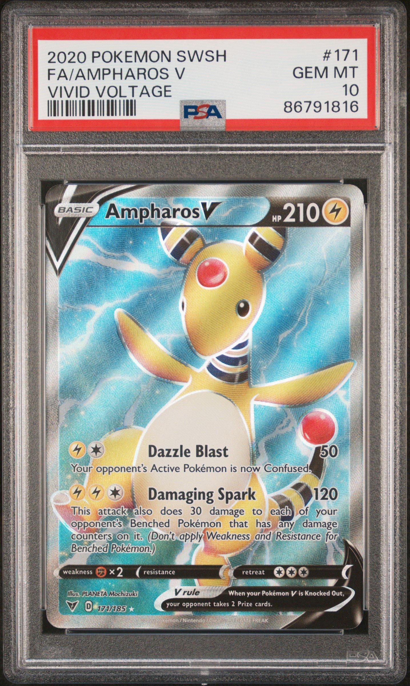 2020 Pokemon Sword & Shield Vivid Voltage 171 Full Art/ampharos V
