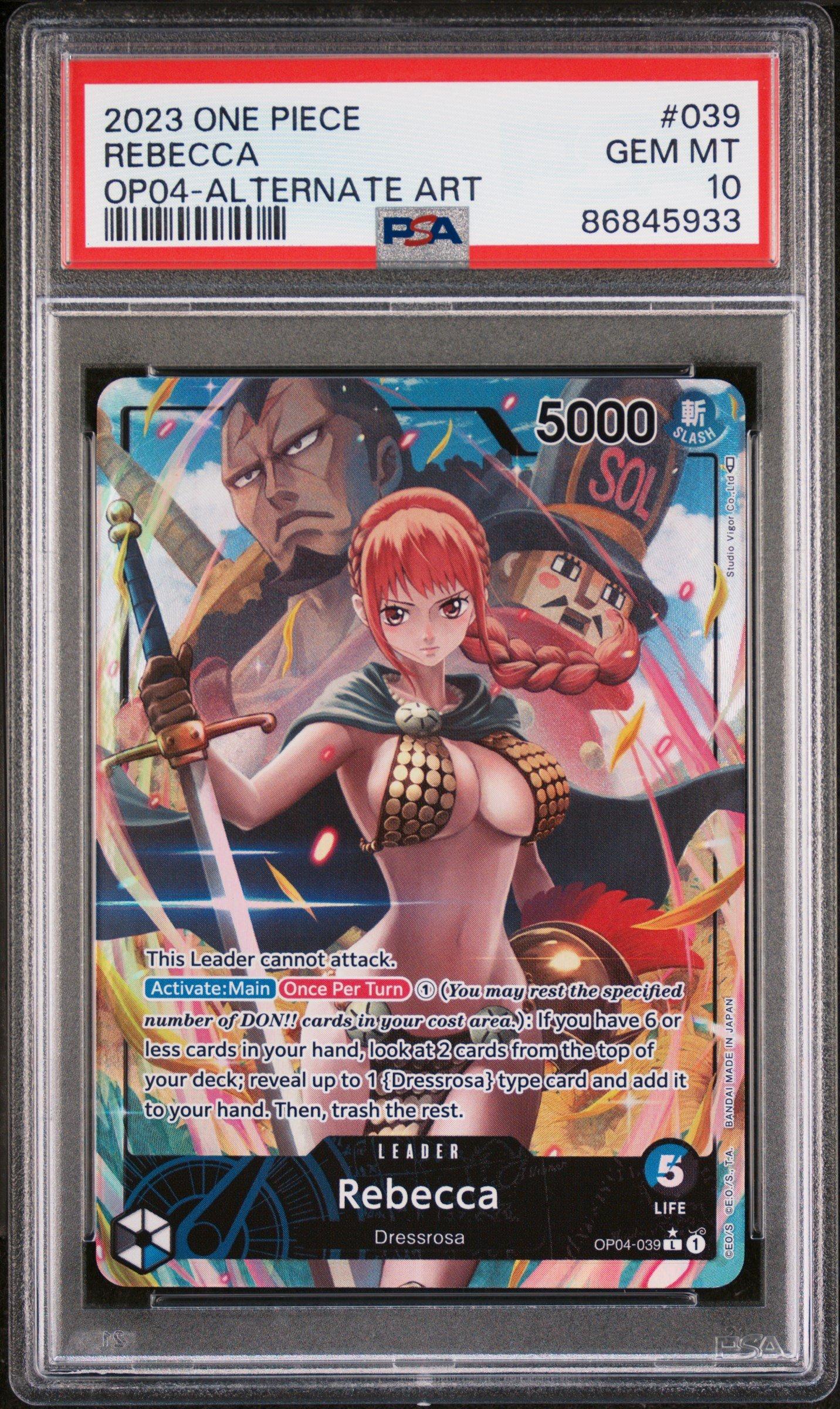 2023 One Piece Op04-kingdoms Of Intrigue 039 Rebecca Alternate Art PSA 10