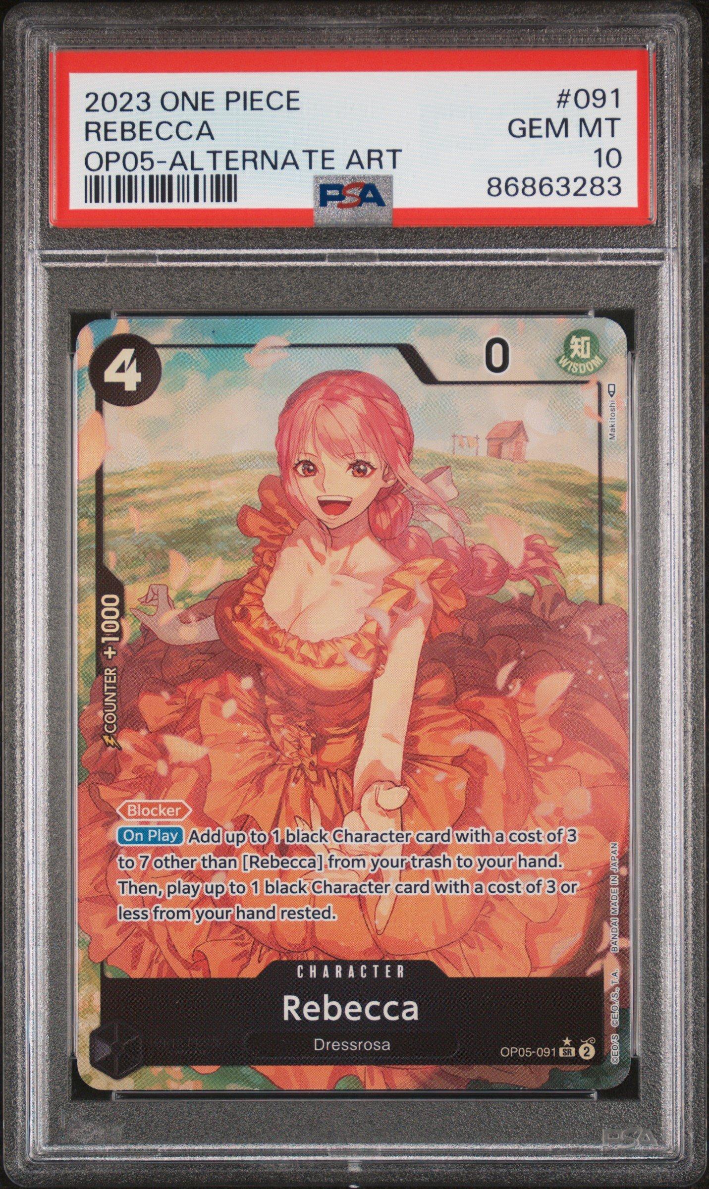 2023 One Piece Op05-awakening Of The New Era 091 Rebecca Alternate Art PSA 10