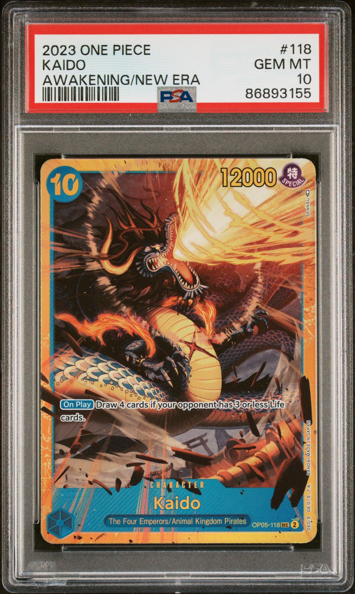 2023 One Piece Op05-awakening Of The New Era 118 Kaido PSA 10