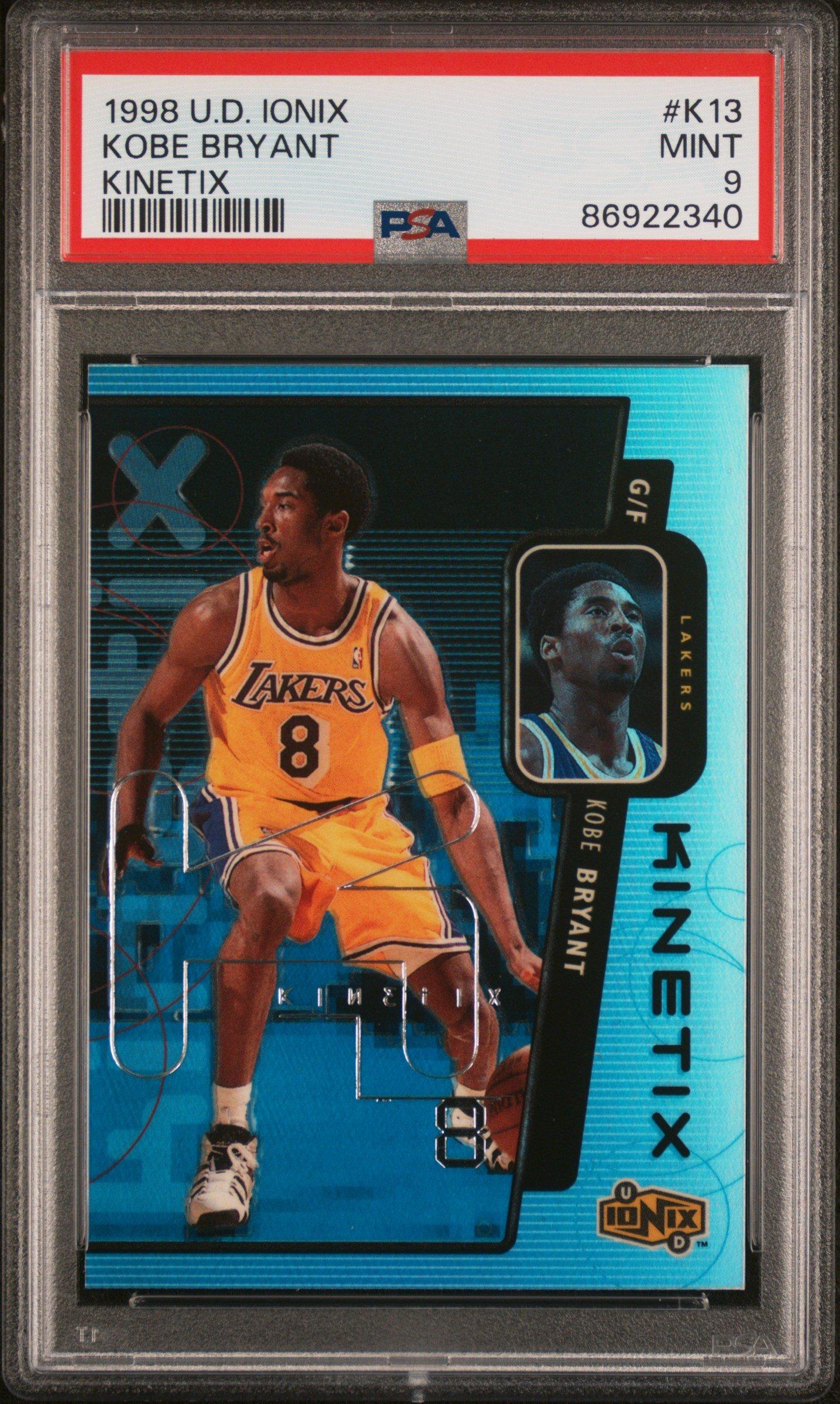 1998 Upper Deck Ionix Kinetix K13 Kobe Bryant PSA 9 Graded Card