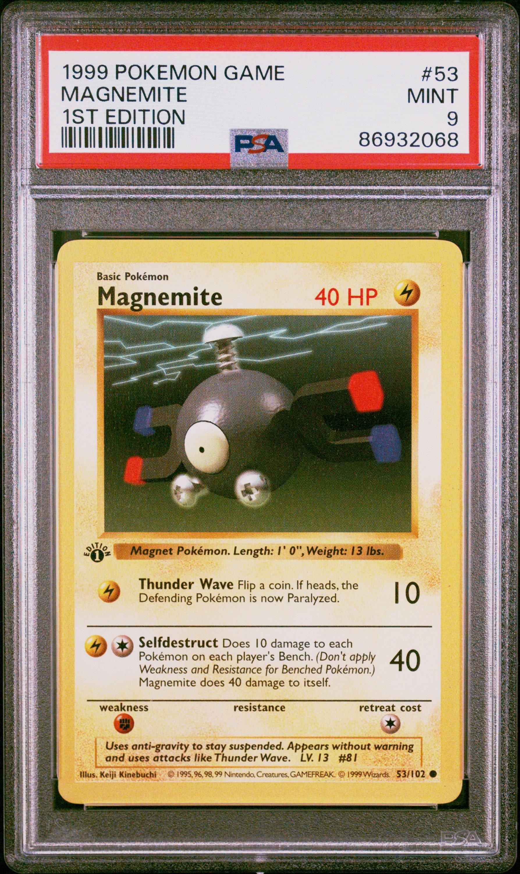 1995 magnemite pokemon card 1995 Magnemite Pokemon Card 53/102 Rare