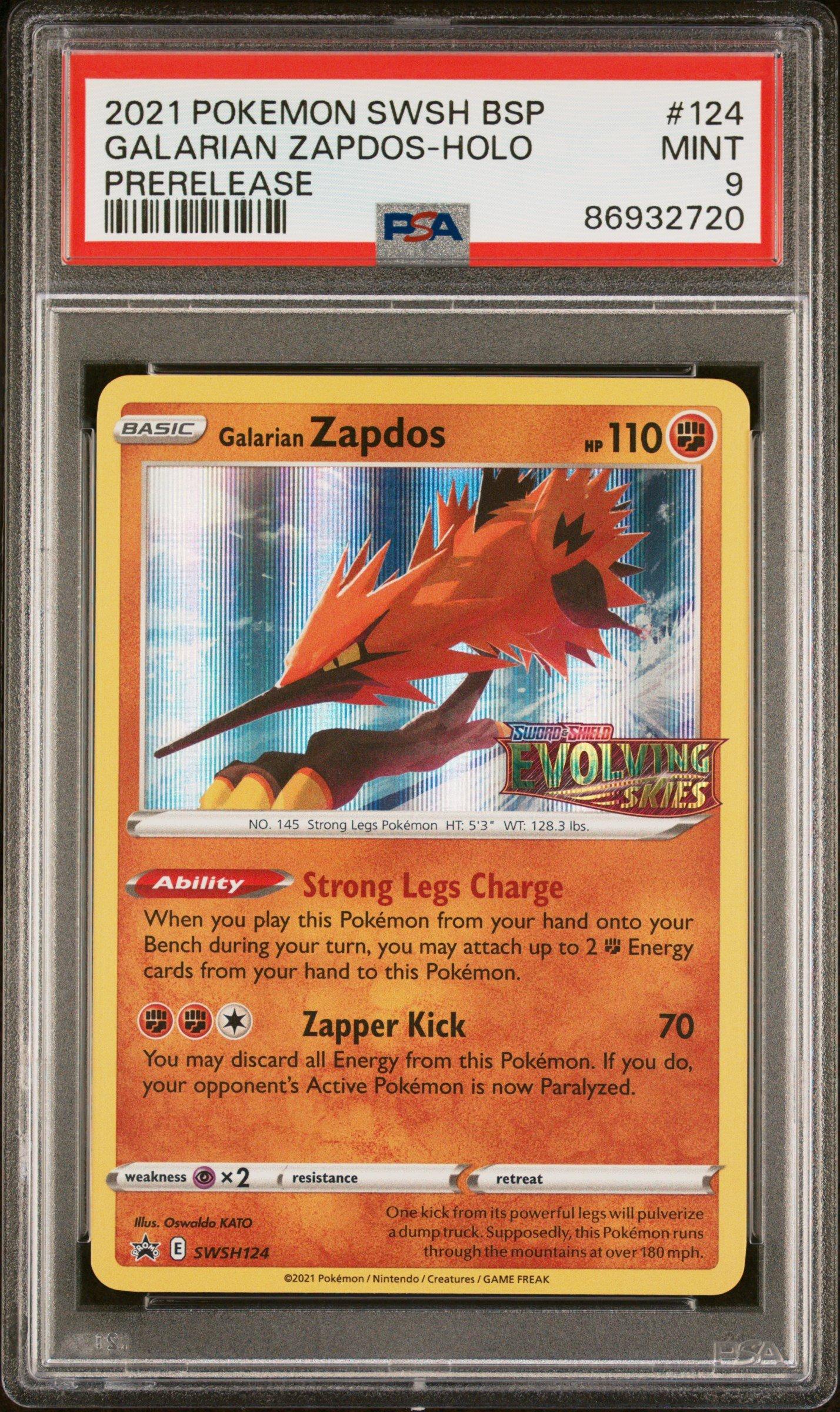2021 Pokemon Swsh Black Star Promo 124 Galarian Zapdos-holo