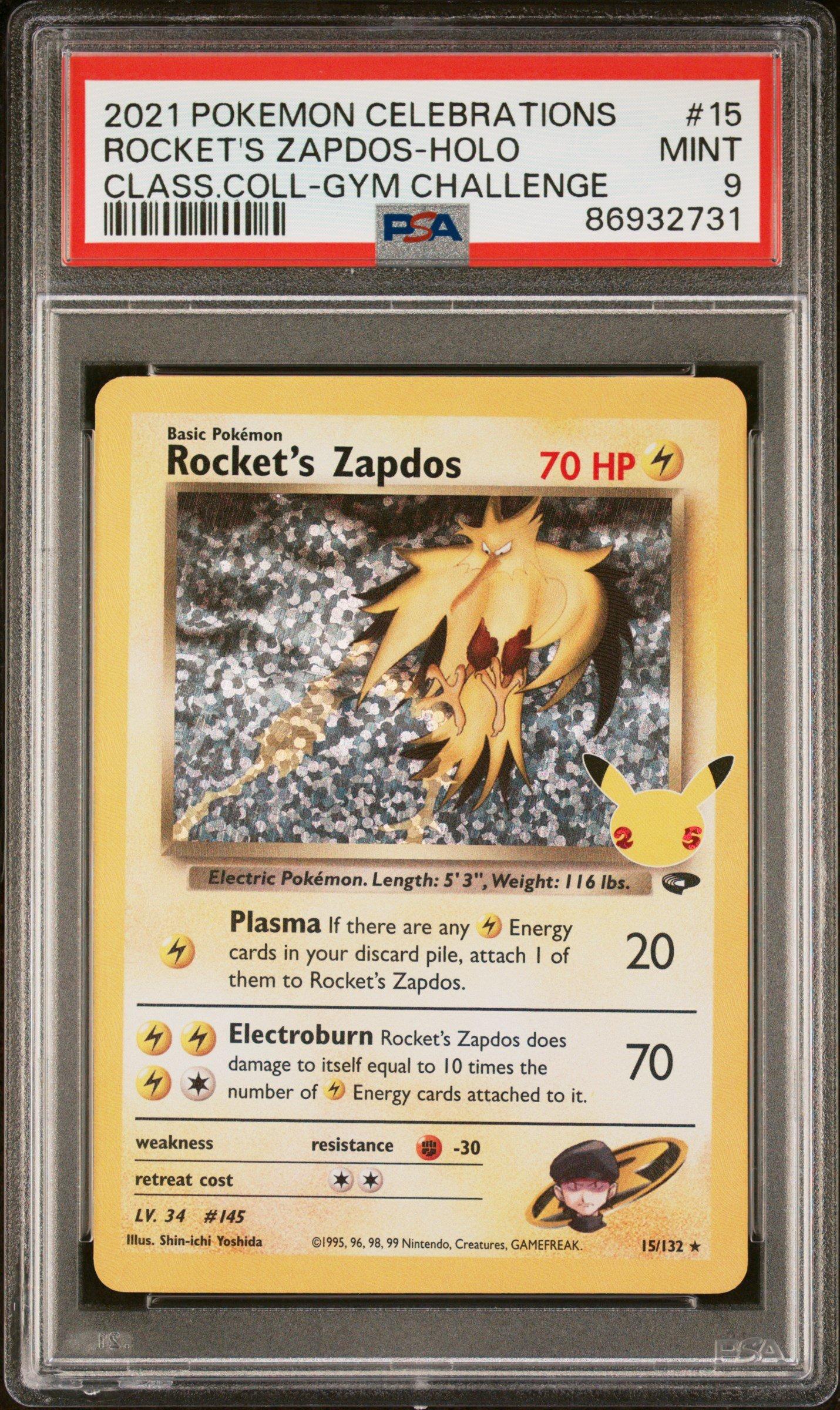 zapdos 1995 pokemon card Rocket's Zapdos - 15/132 - Holo Rare