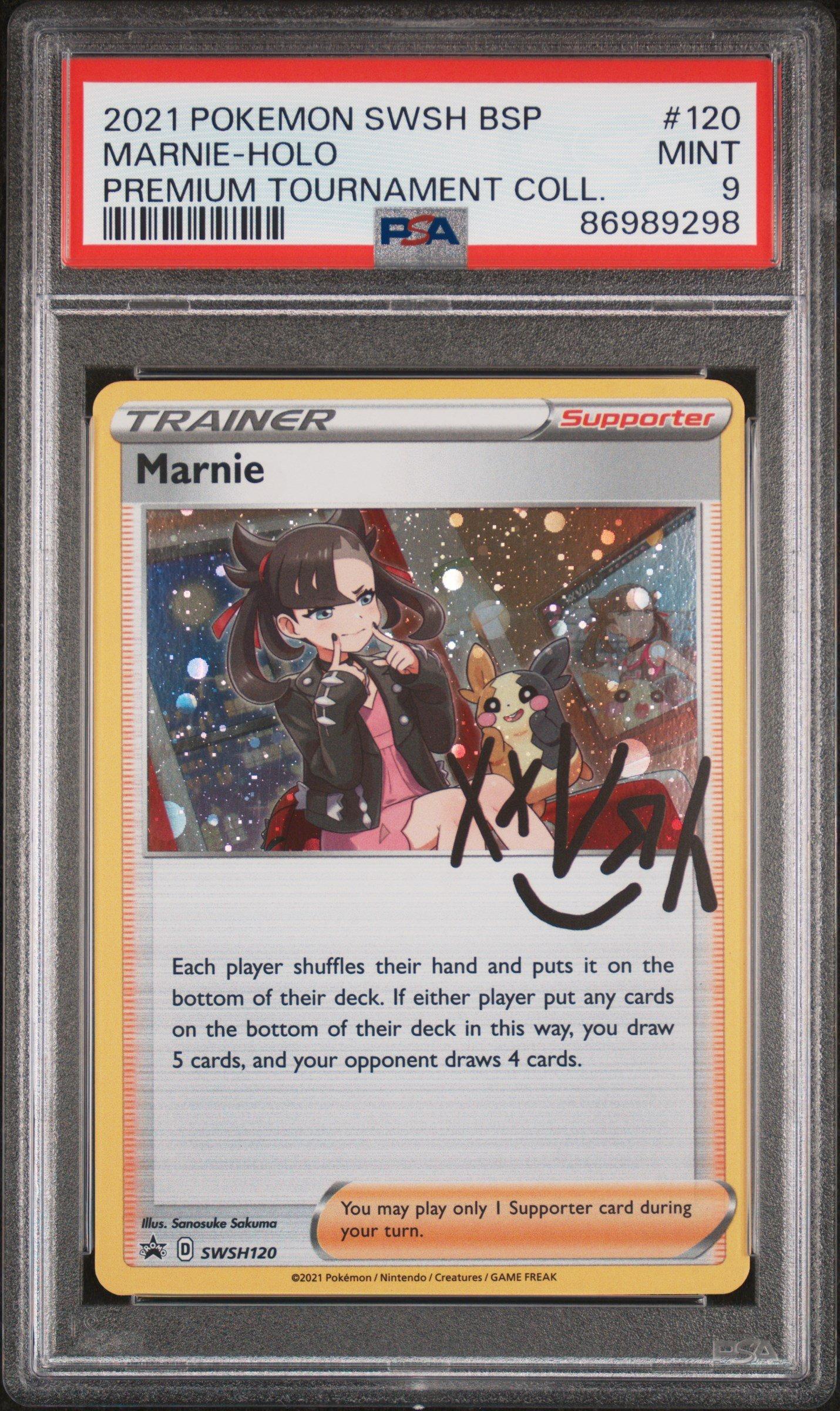 2021 Pokemon Swsh Black Star Promo 120 Marnie-holo Marnie Premium  Tournament Collection PSA 9 | GameStop