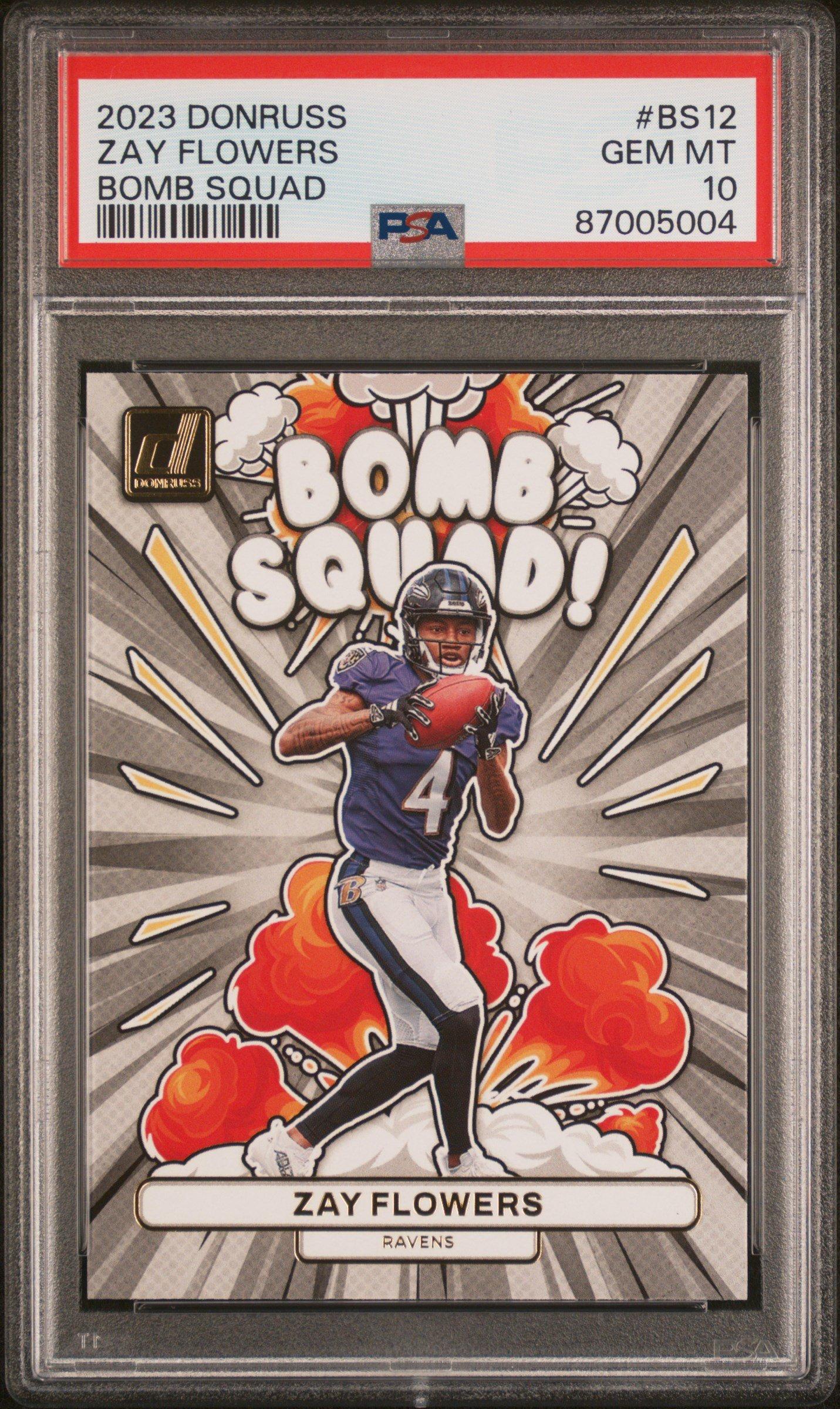 2023 Panini Donruss Bomb Squad Bs12 Zay Flowers PSA 10 Graded Card
