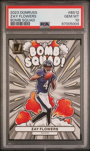 2023 Panini Donruss Bomb Squad Bs12 Zay Flowers PSA 10 Graded Card