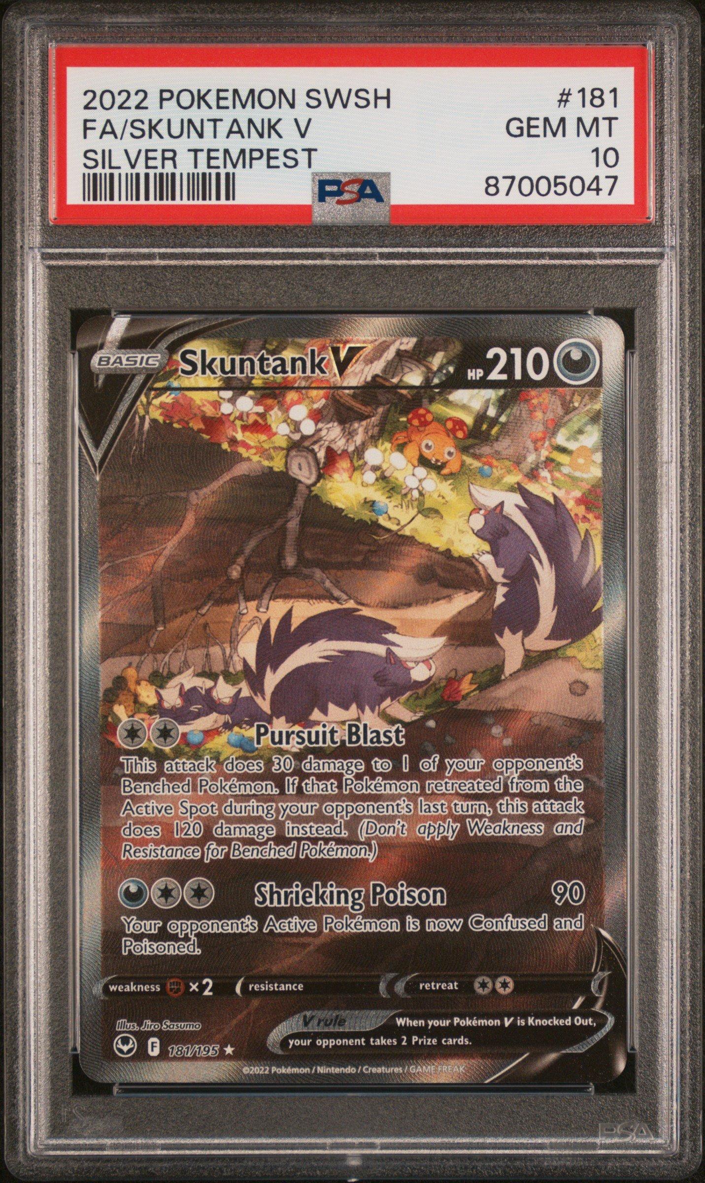 2022 Pokemon Sword & Shield Silver Tempest 181 Full Art/skuntank V