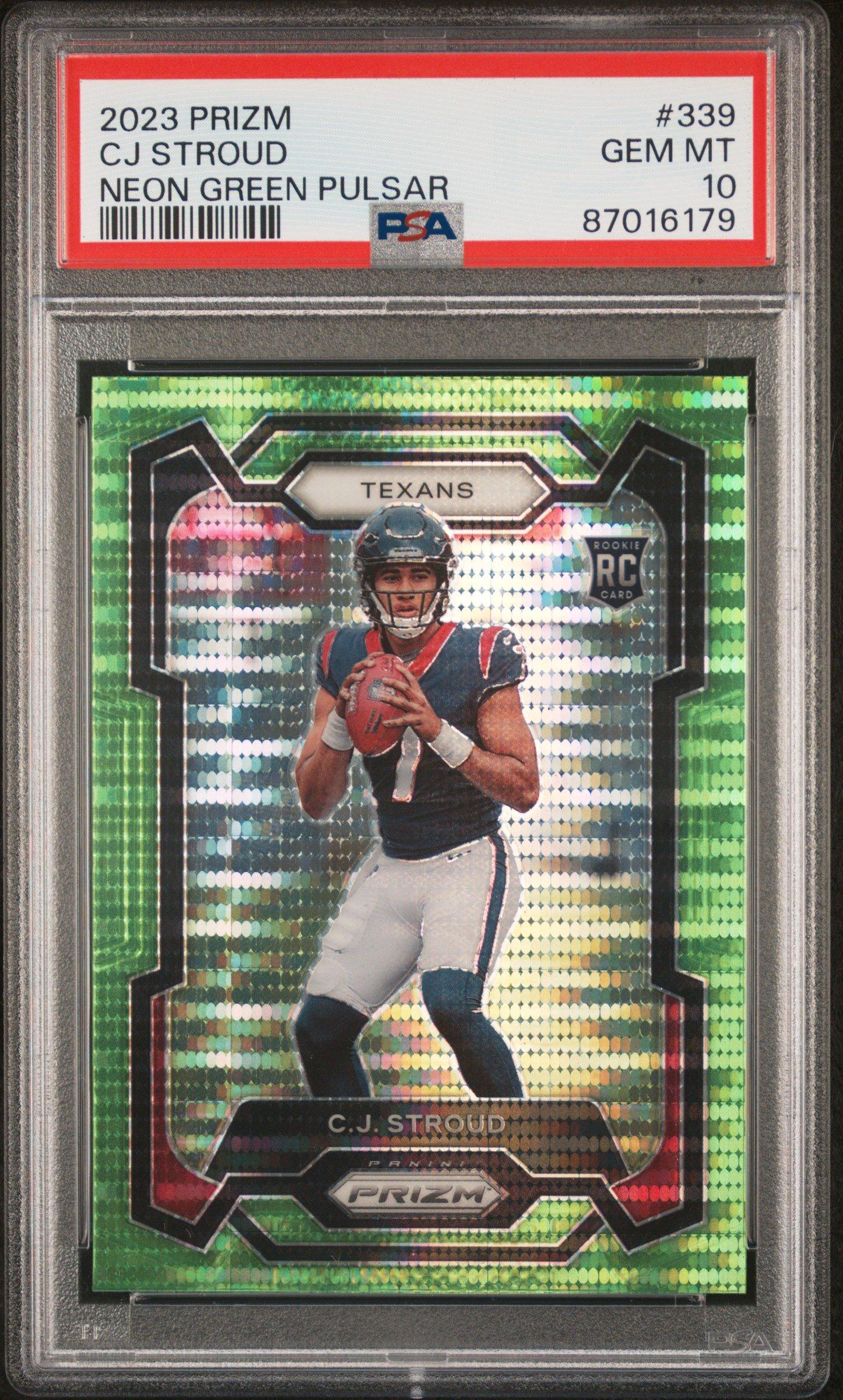 2023 Panini Prizm 339 Cj Stroud Neon Green Pulsar PSA