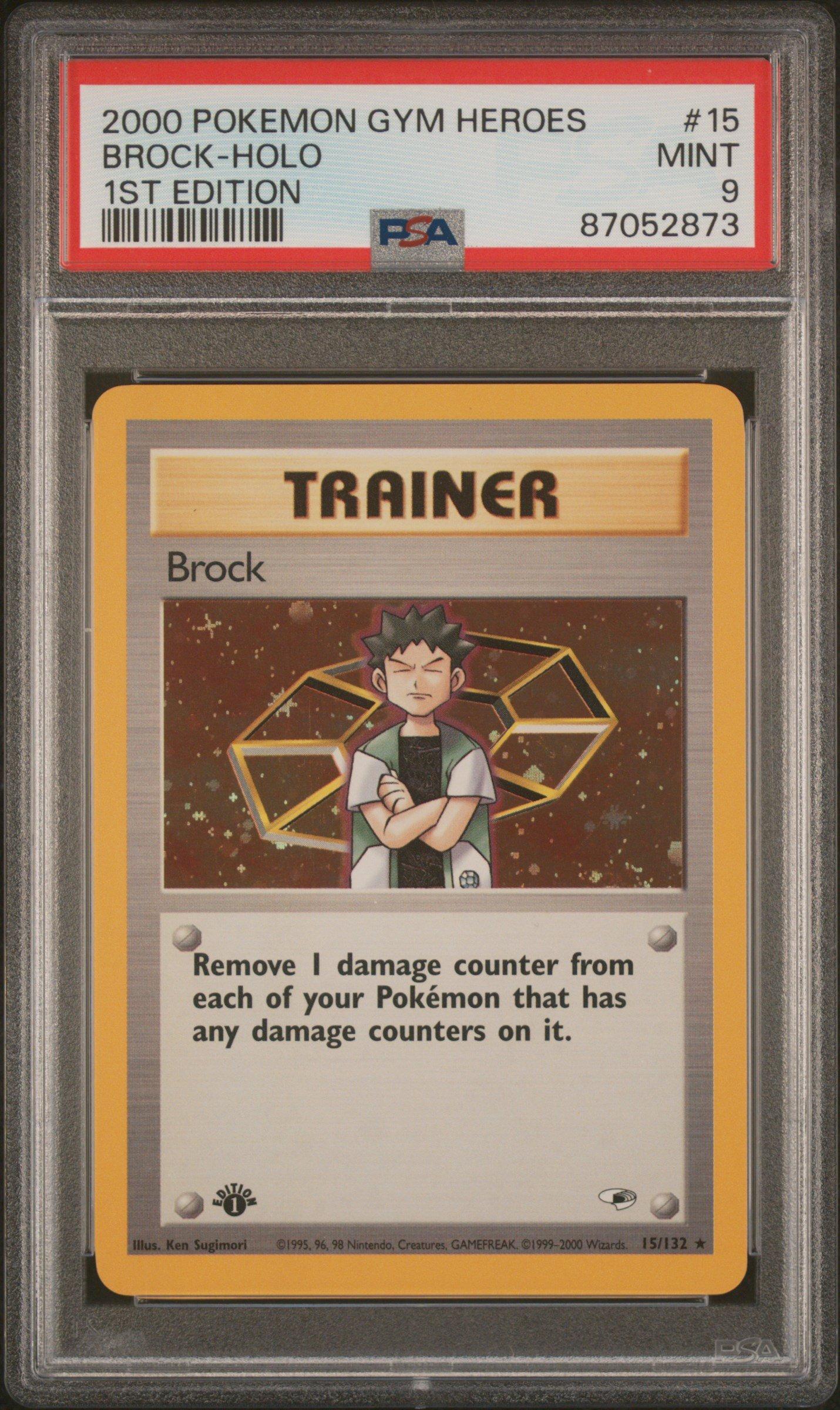 2000 Pokemon Gym Heroes 15 Brock-holo 1st Edition PSA