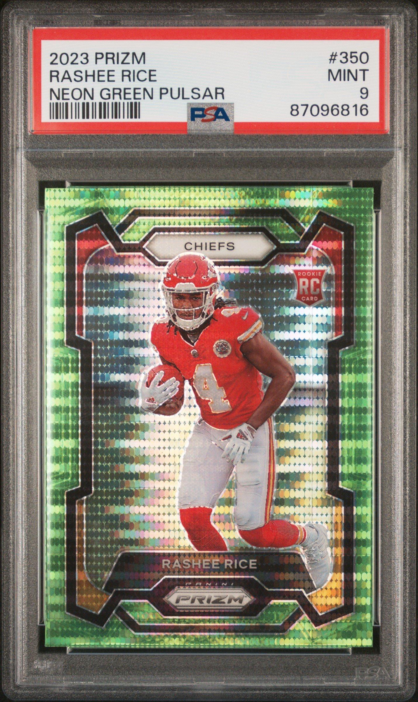 2023 Panini Prizm 350 Rashee Rice Neon Green Pulsar PSA 9