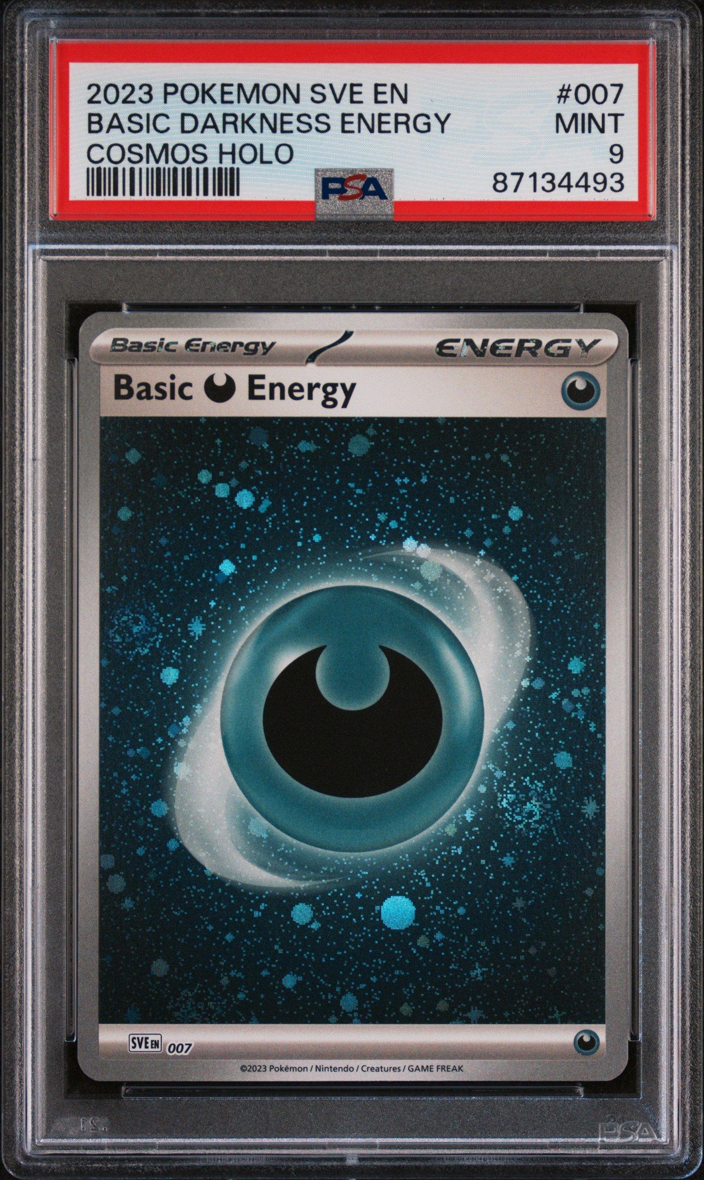 2023 Pokemon Sve En-basic Energies 007 Basic Darkness Energy Cosmos Holo PSA 9