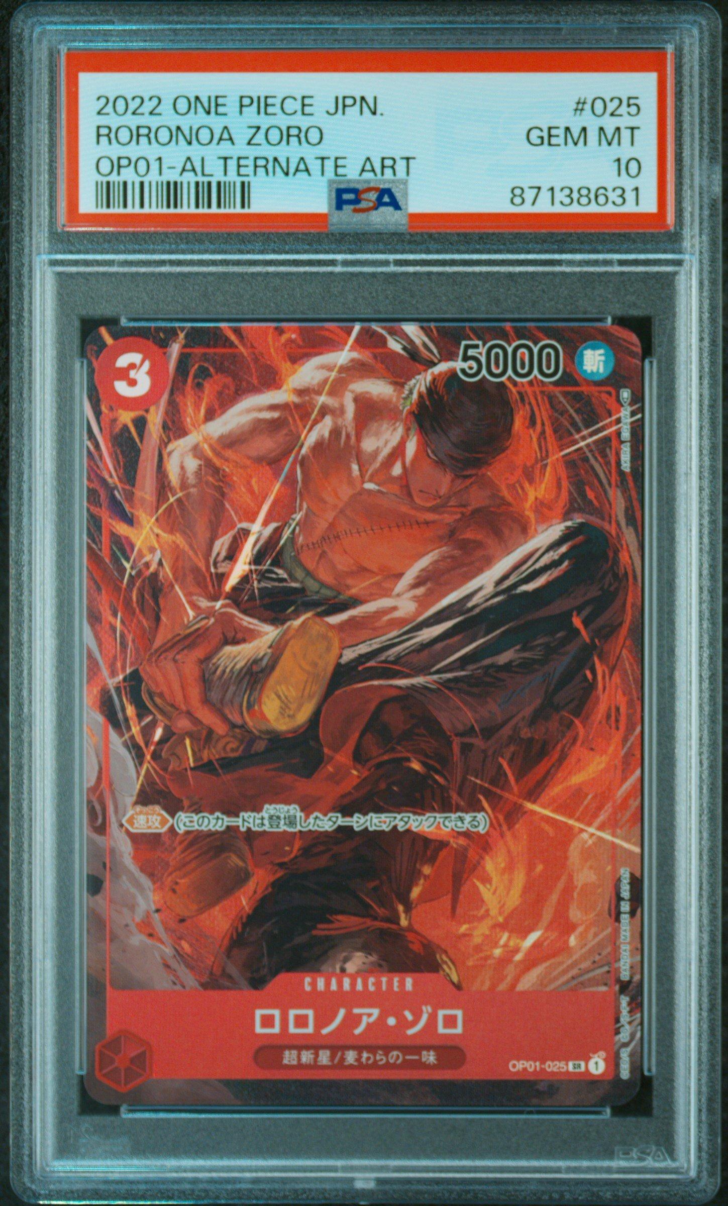 2022 One Piece Japanese Op01-romance Dawn 025 Roronoa Zoro Alternate Art PSA 10