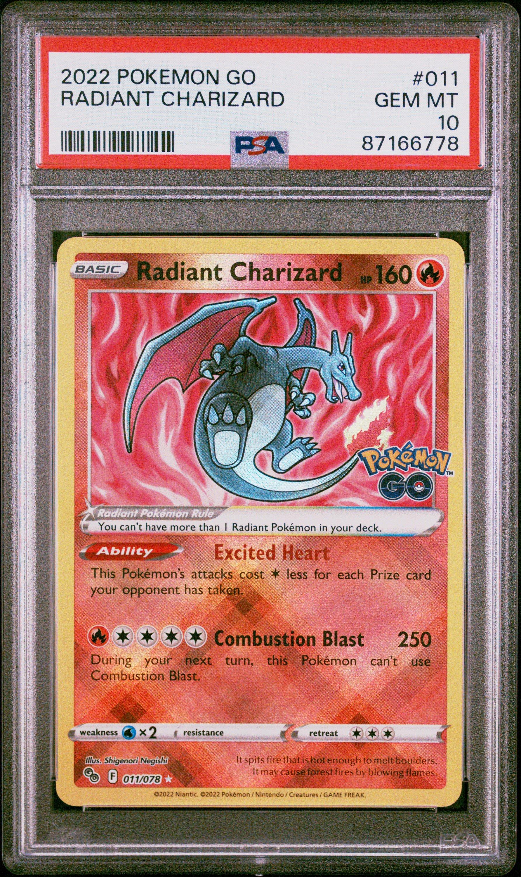 radiant charizard pokémon go card Radiant Charizard 011 PSA 10 – CardDogTCG main image 1